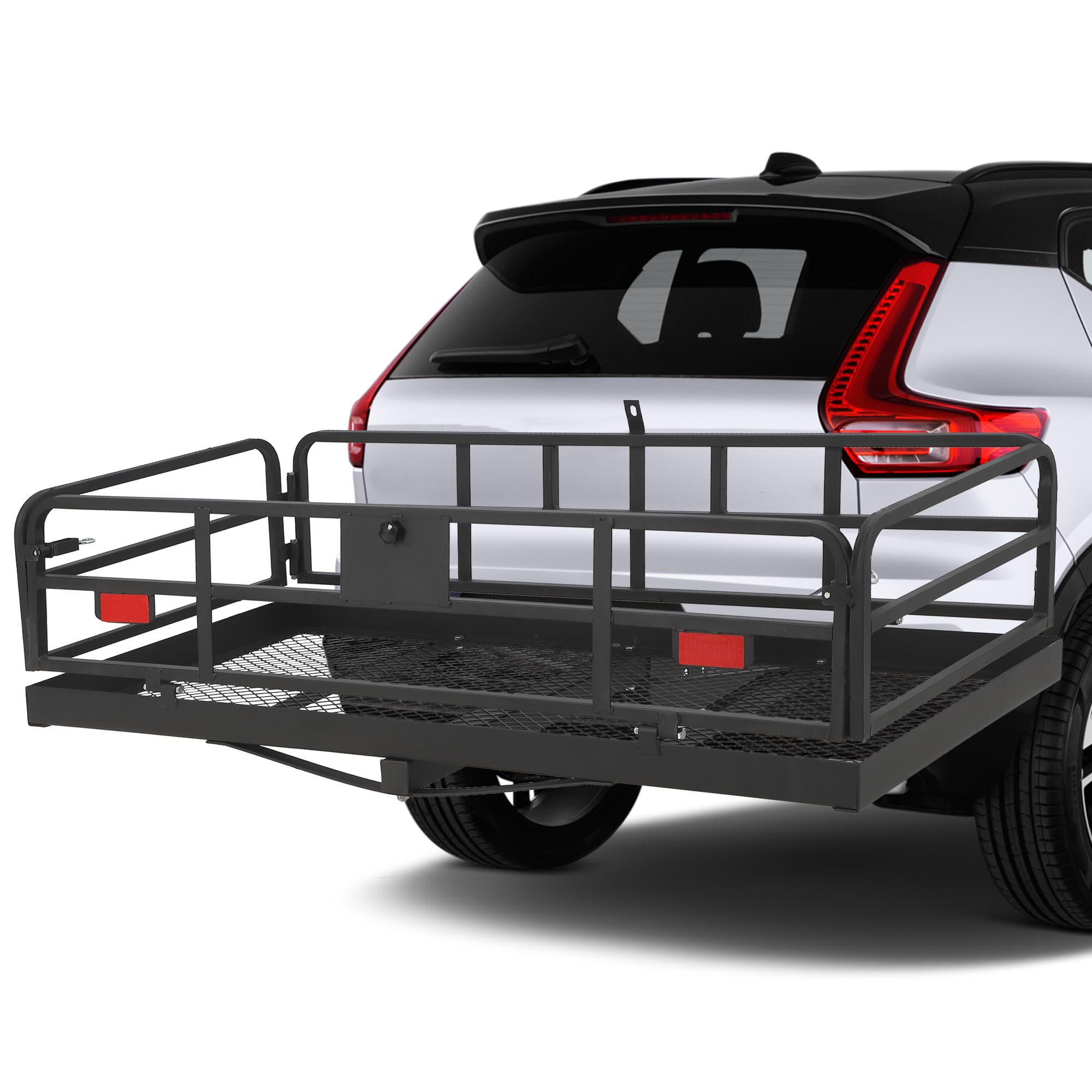 Heavy-Duty 500LB Hitch Cargo Carrier Rack | 60x24x14 Foldable SUV Pickup Truck Accessory with Waterproof Cargo Bag & 2