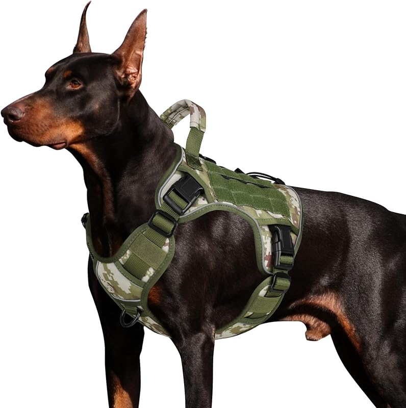 Peitoral Vest Tático para Cães Grandes WINGOIN com Nylon 1000D e Faixa Refletiva DV01