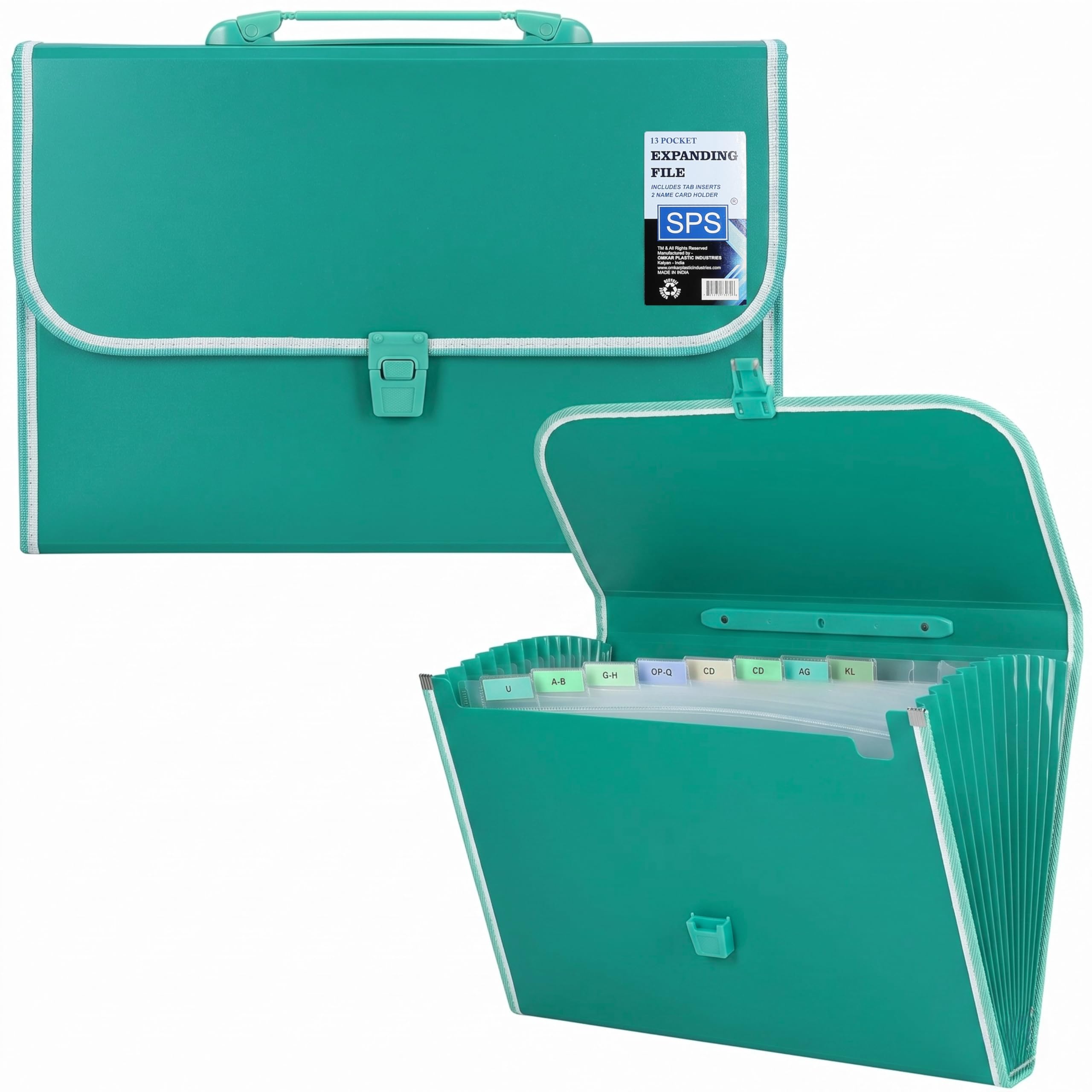 SPS 13 Pocket Expanding File Folder with Buckle Closure,Label Index and Handle for A4/Foolscap/Legal Documents (Grey) — Amazon image 13