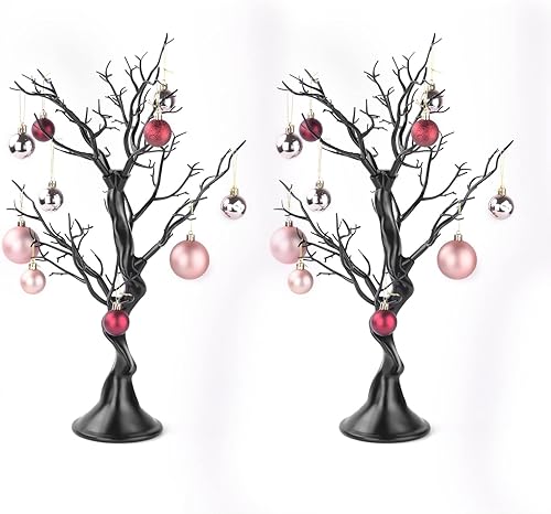 Árbol artificial de 23 pulgadas de alto, 2 piezas de centro de mesa de árbol blanco, mesa de resina de simulación extraíble, árbol falso para boda,