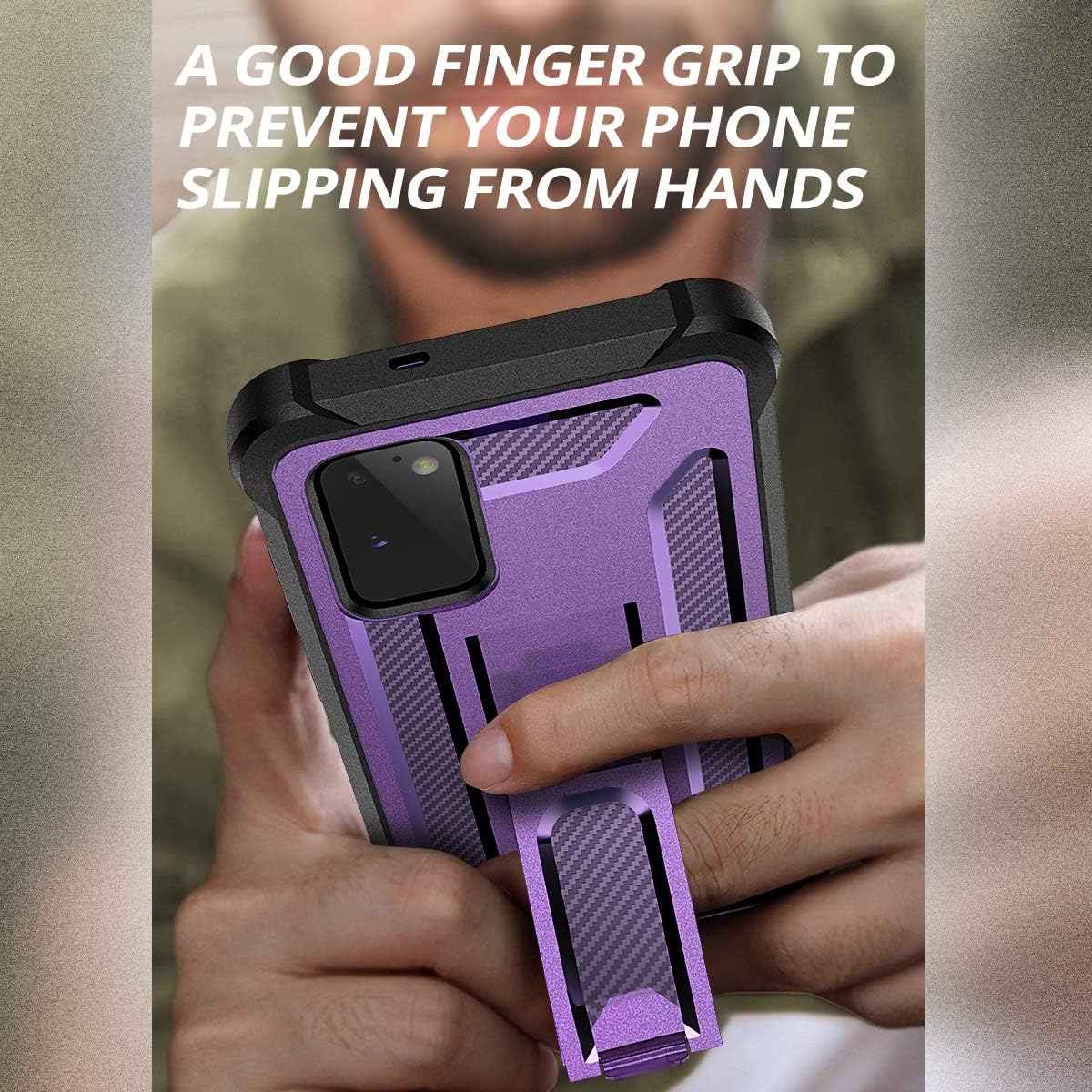 Dexnor Galaxy S20+ Plus 5G Case with Kickstand Full Body Heavy Duty Military Grade Protection Defender Shockproof TPU Bumper Rugged Protective Case for Samsung Galaxy S20 Plus 5G 6.7" Purple