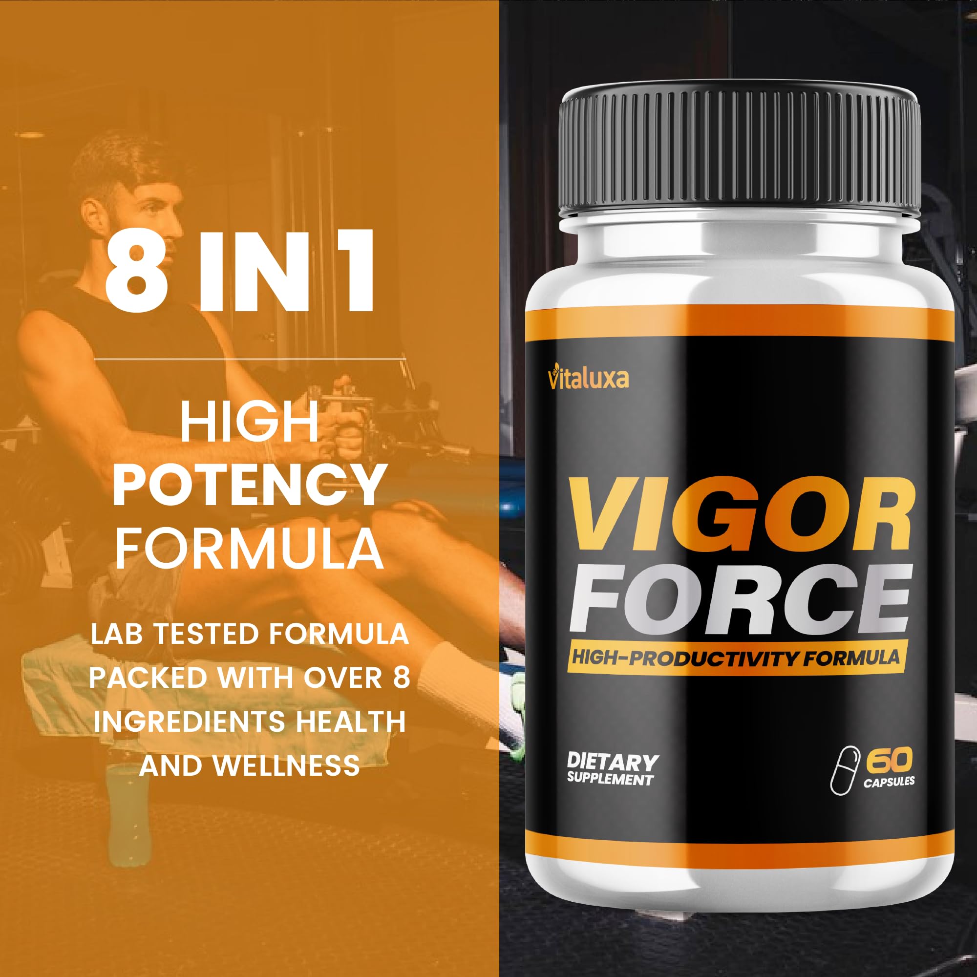 (3 Pack) Vigor Force Pills, VigorForce Capsules Advanced Performance Max Strength 1500MG Formula, Force Vigor Vitamin Supplement Farce All Natural Ingredients Reviews Wellness Support (180 Capsules)