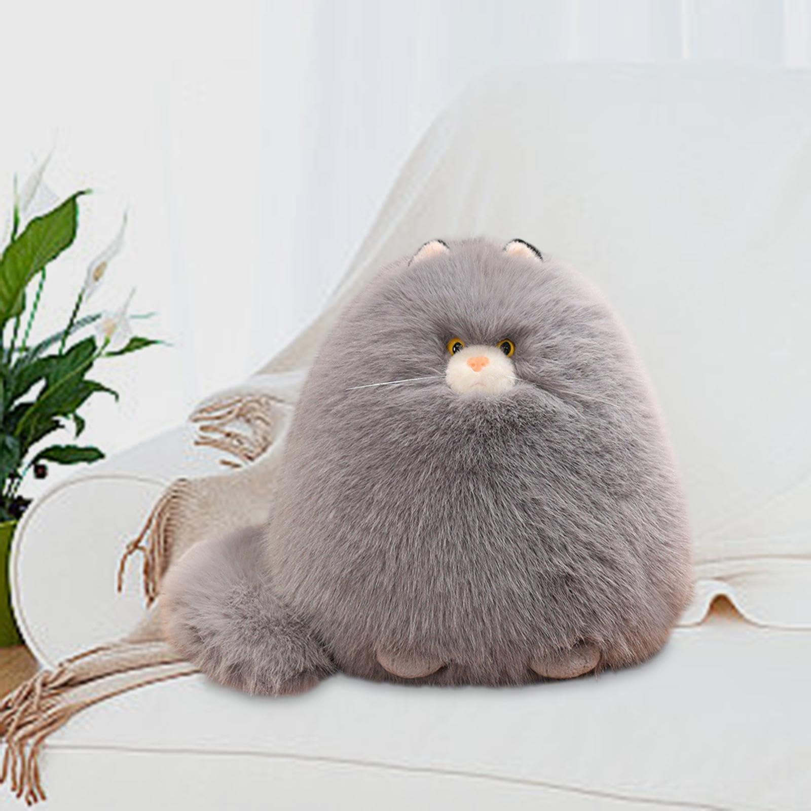 Colcolo Katze Plüschtier Kuscheltier, 12" Cartoon Sammlerstück, weiche Autodekoration für Erwachsene Familie Kinder Jungen Mädchen, Grau