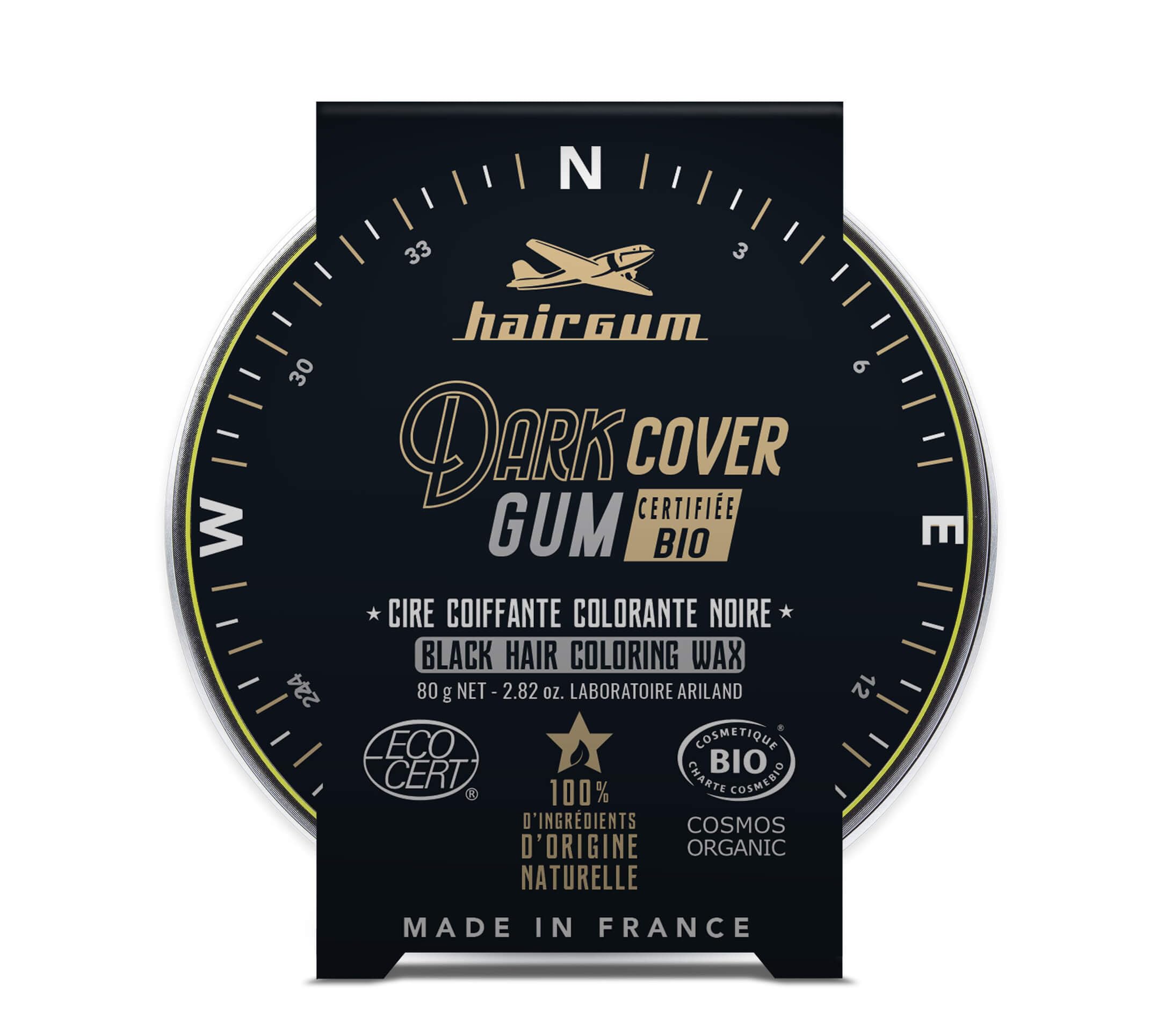 Cire coiffante noire Hairgum 80g