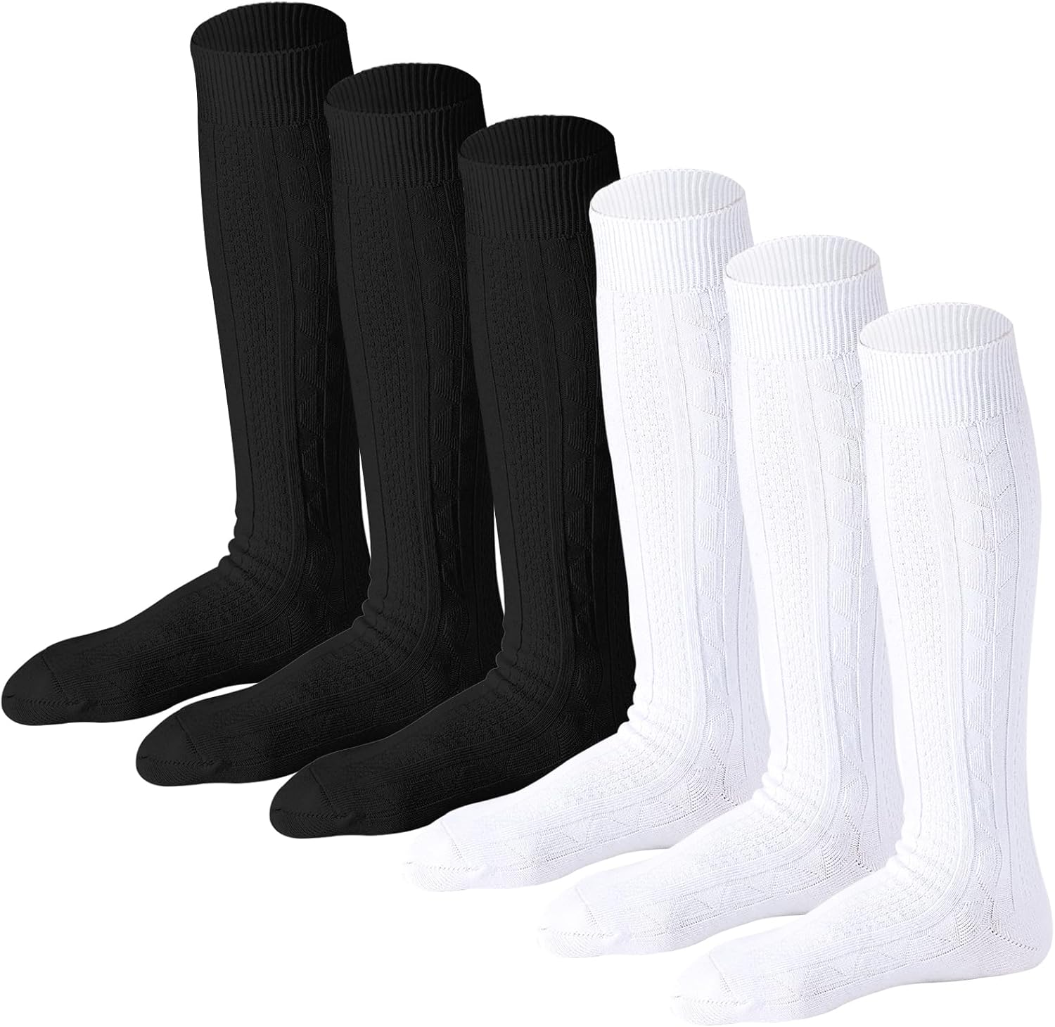 Mini angel Knee High Socks for Girls Seamless Knee Socks Cable Knit Uniform Socks Cotton Long Socks Kids Dress Socks 3 Pack