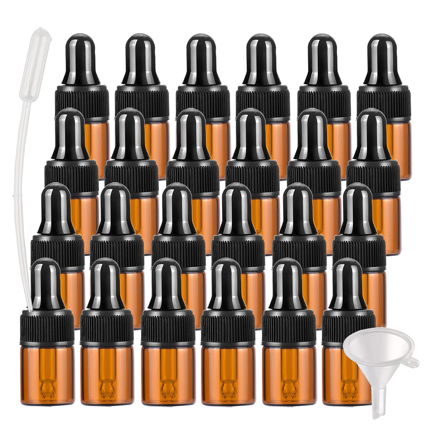 200 Piezas Pequeña Marrón Frasco Cuentagotas Cristal 2ml, Botellas Cuentagotas Vacío Ámbar con Pipeta de Vidrio, para Muestra Fragancias de Aromaterapia de Aceites Esenciales, Masaje