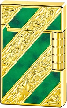 Metal Lighter, Traditional Soft Flame Butane Lighter, Embossed Design, Side Wheel Frosted Lighter, refillable Butane Lighter, Suitable for Outdoor, Camping, Mens GiftC