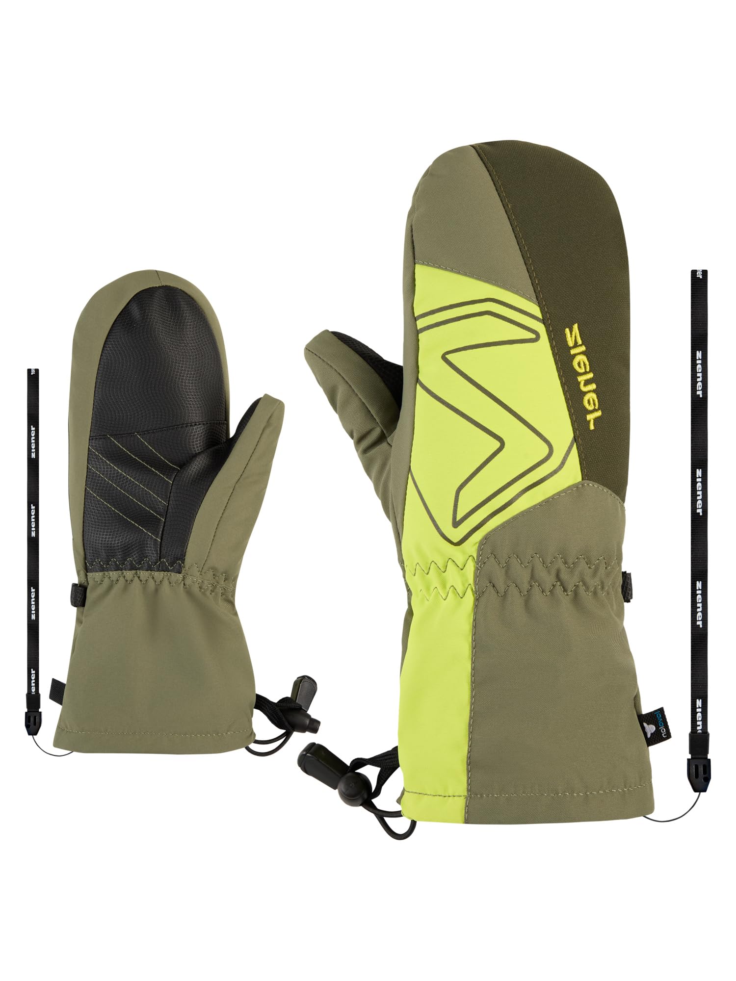 Ziener Lavalino-Z - Muffolo da sci per bambini, impermeabile, lana, extra caldo, Moss Green, 5