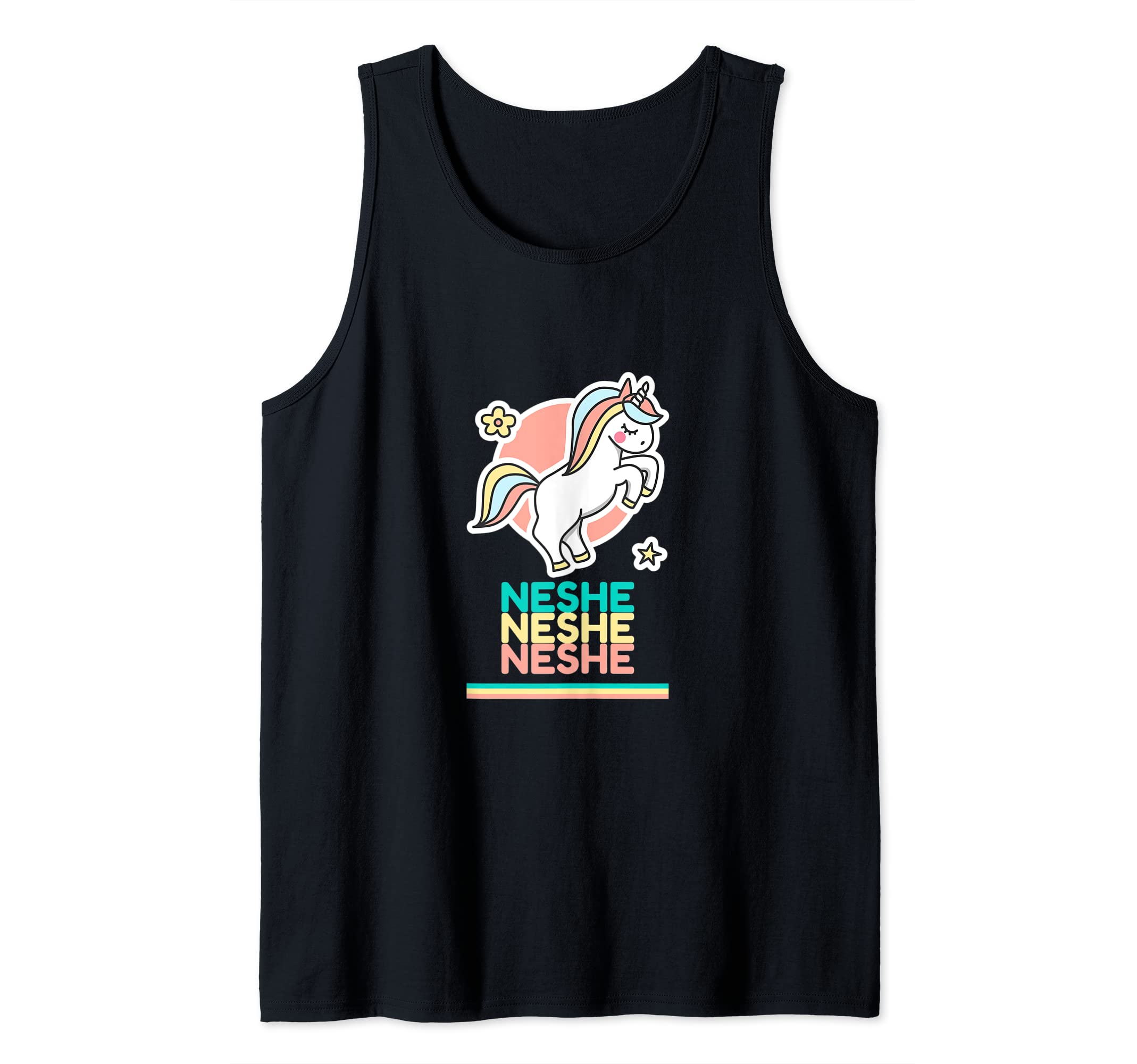 Neshe First Name Cute Unicorn Tank Top