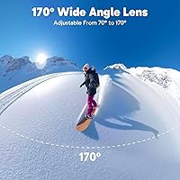 Vista 3 de Dragon Touch Cámara de acción 4K - Visión 3 20 MP Cámara impermeable subacuática con zoom 4X 170° Cámara deportiva WiFi de gran angular con control