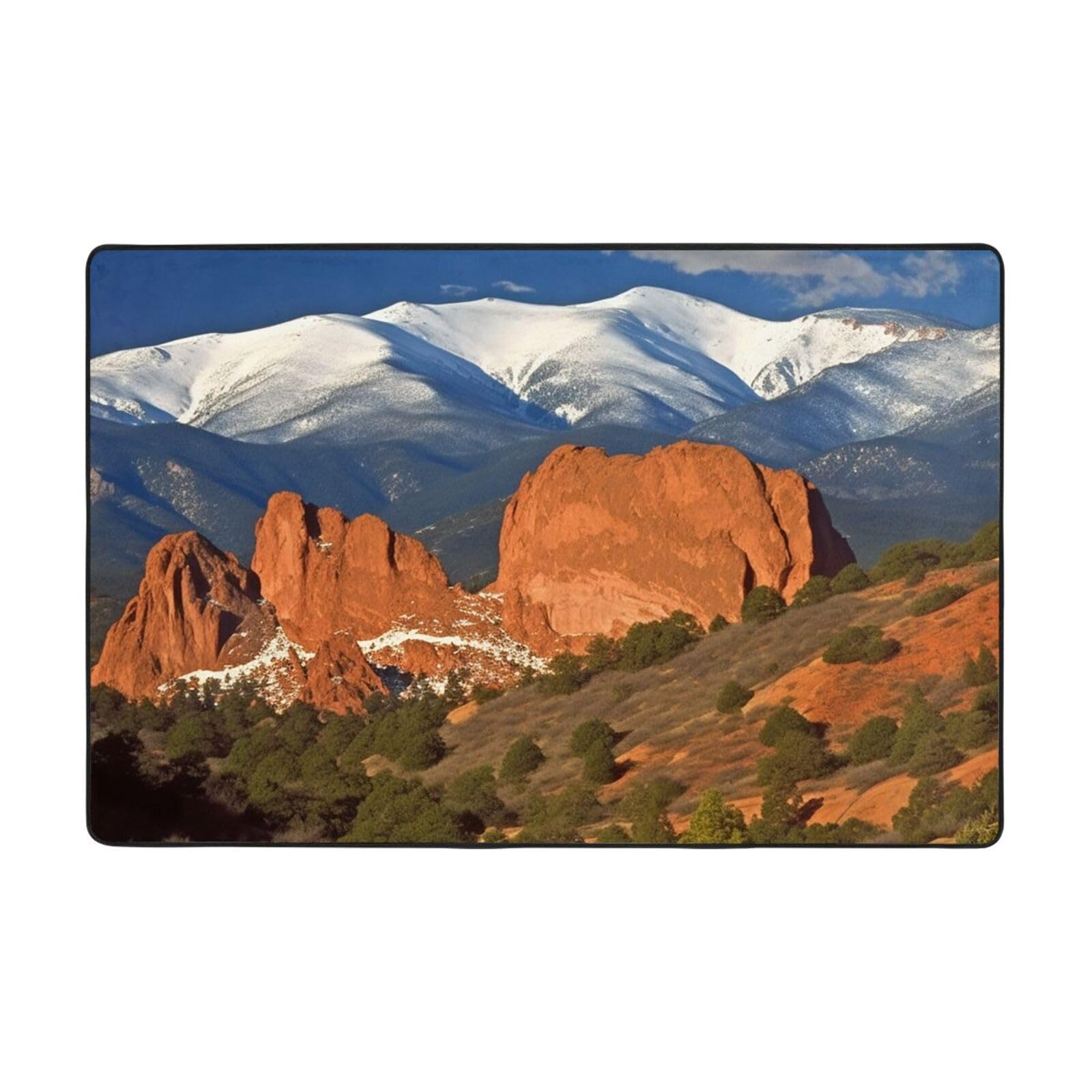 Tapis de salon ultra doux Pikes Peak Colorado pour décoration d'intérieur