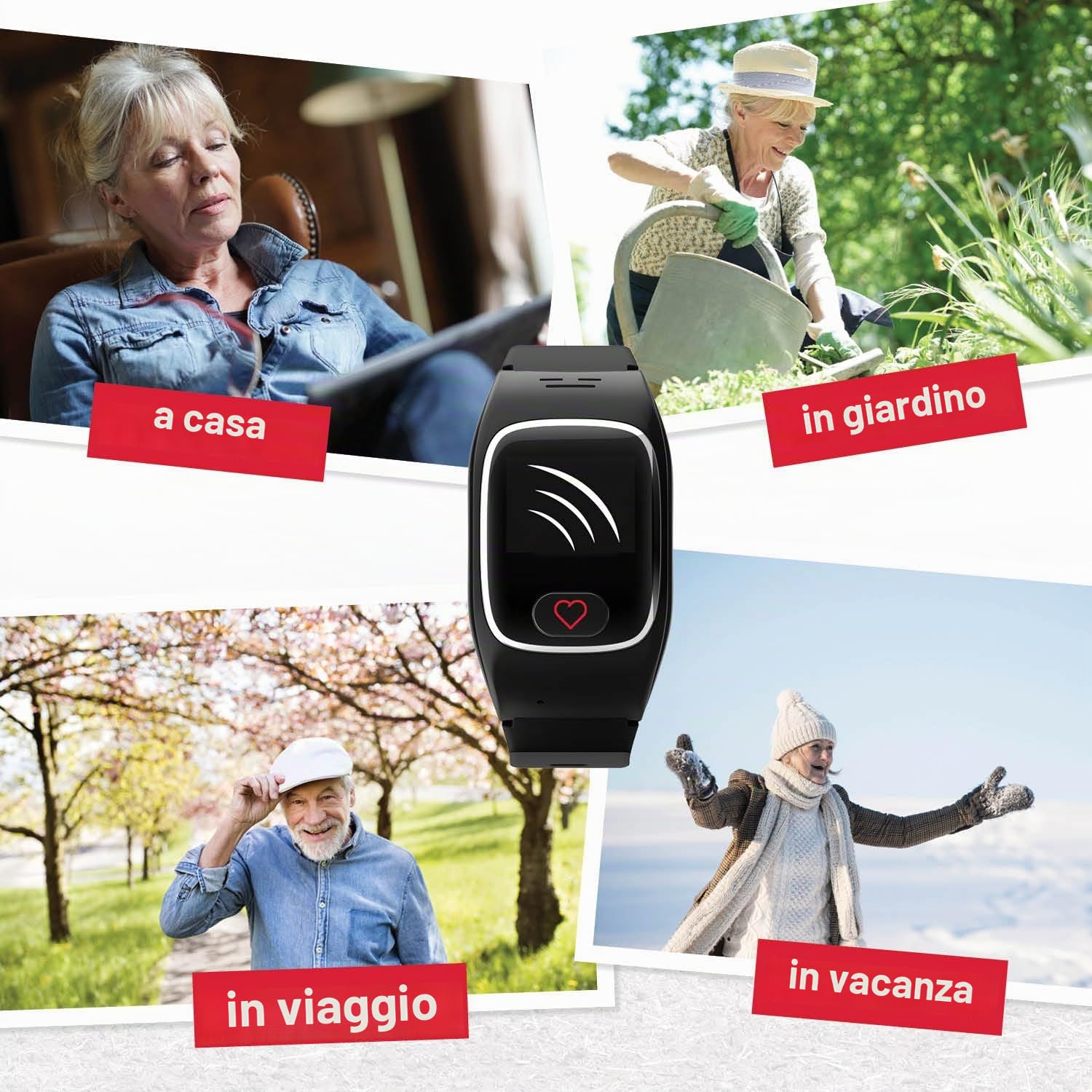 James B6 - Orologio di emergenza e di sicurezza per anziani, rilevamento delle cadute, pulsante di chiamata di emergenza e localizzazione GPS, funzioni di salute, ad esempio pulsazioni, app familiari