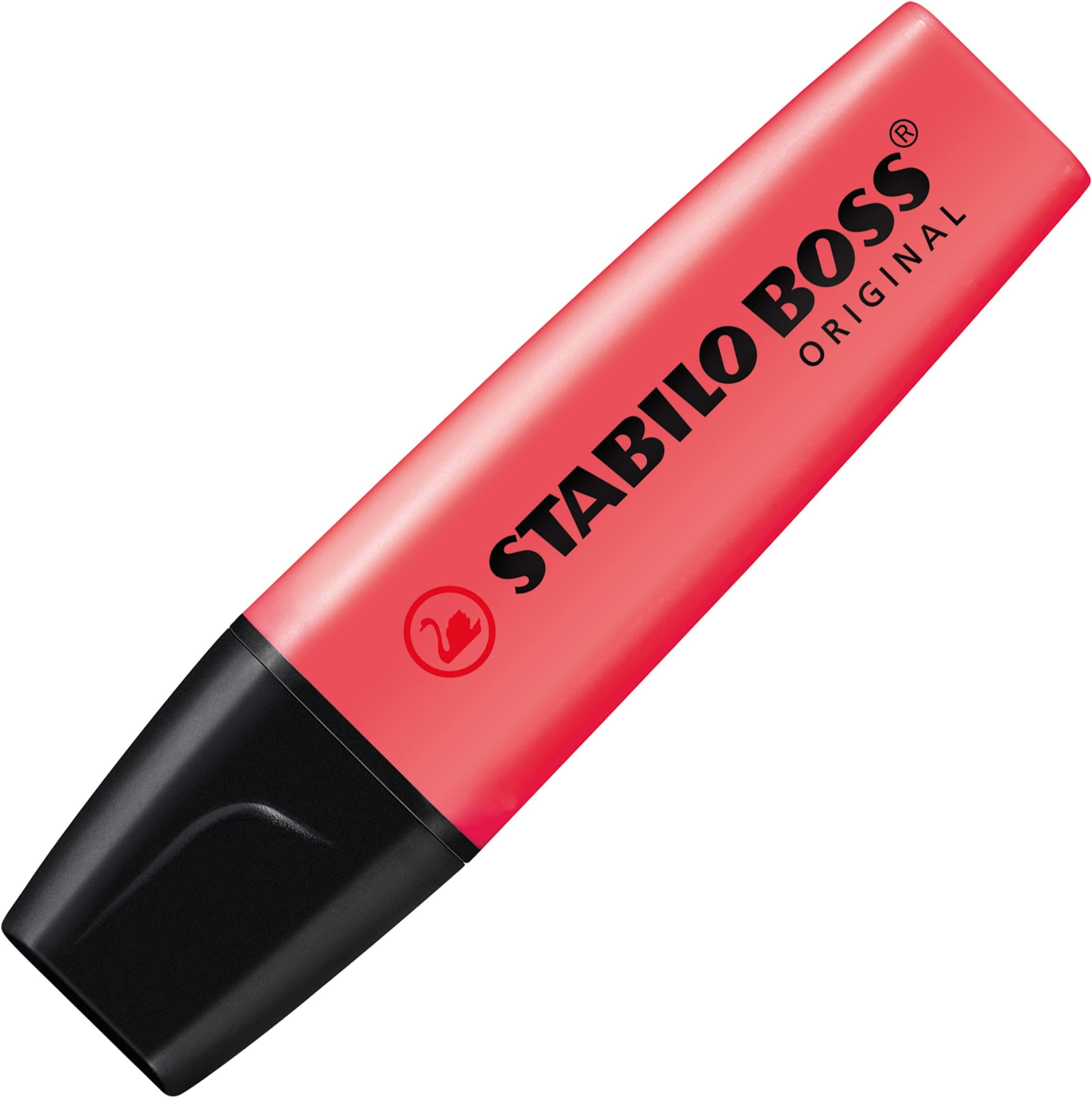 STABILO BOSS Original Highlighter, Medium Pinkish Red (Pack of 5)
