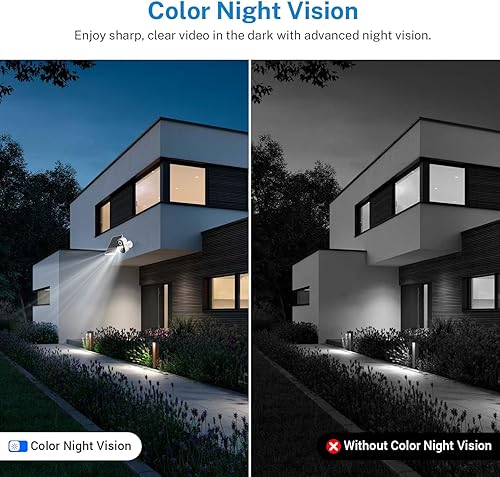 Miniatura 6 de Cámara de seguridad inalámbrica 1080P, visión nocturna a color, detección humana, almacenamiento en la nube, audio de 2 vías, WiFi 2.4G, vista en