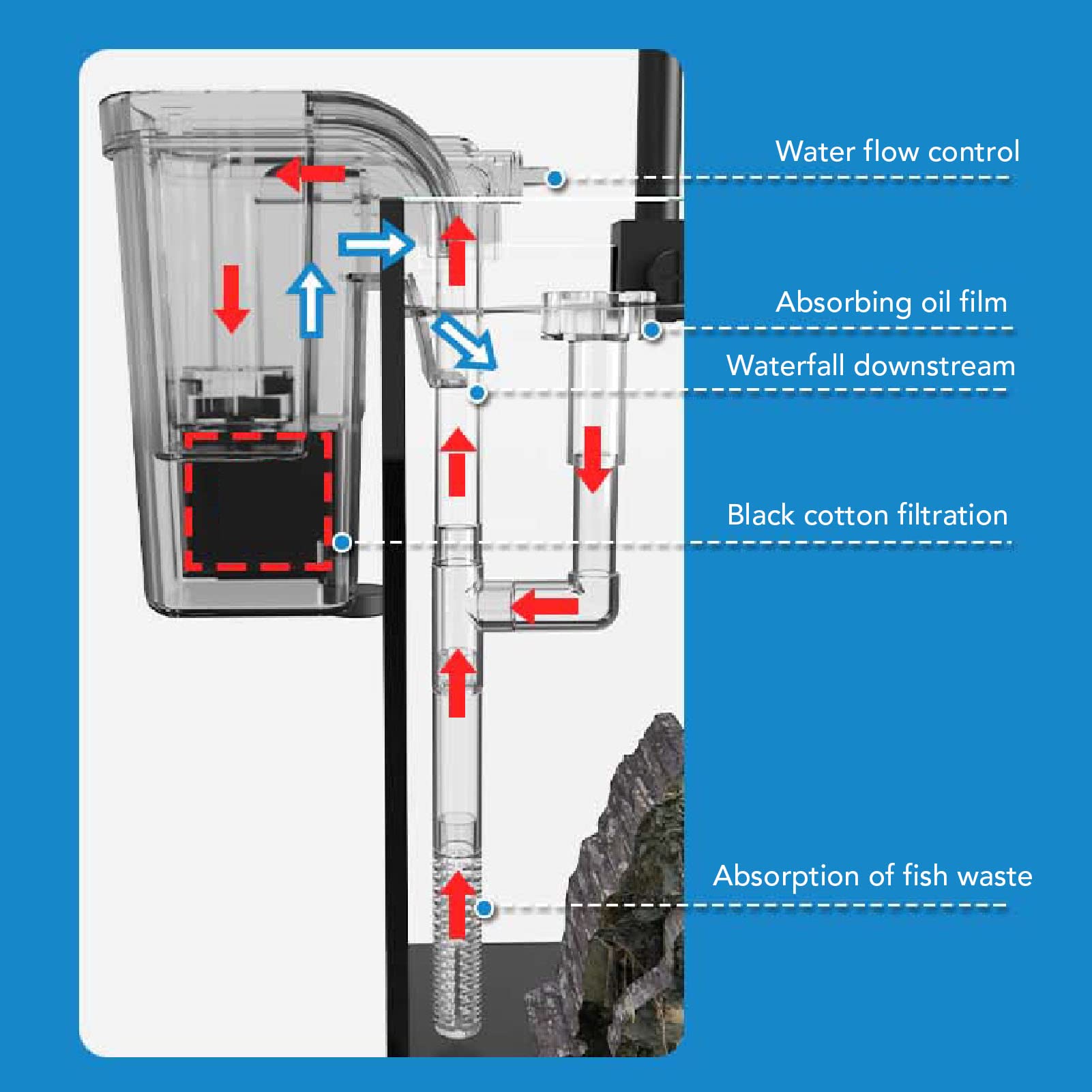 Piccolo Acquario da Tavolo, Kit Acquario Trasparente 3 in 1 Serbatoio Moderno e Compatto, Acquario Betta con Filtro e Luce LED per L'arredamento della Stanza (Spina europea 220 V)
