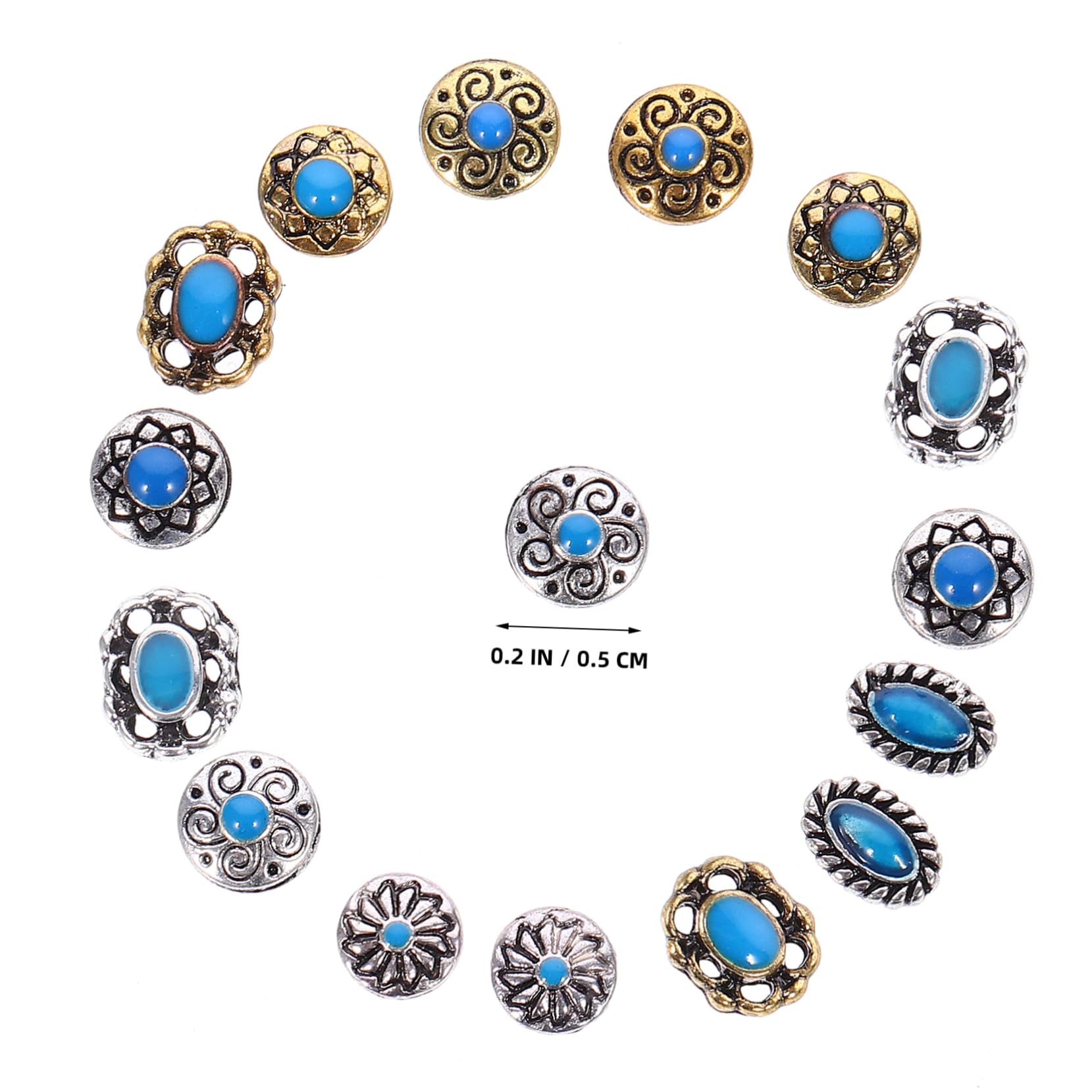 HAPINARY 2 Sets Acrylic Nail Charms 16pcs Gems and Chars for Designer Nail Art Decor