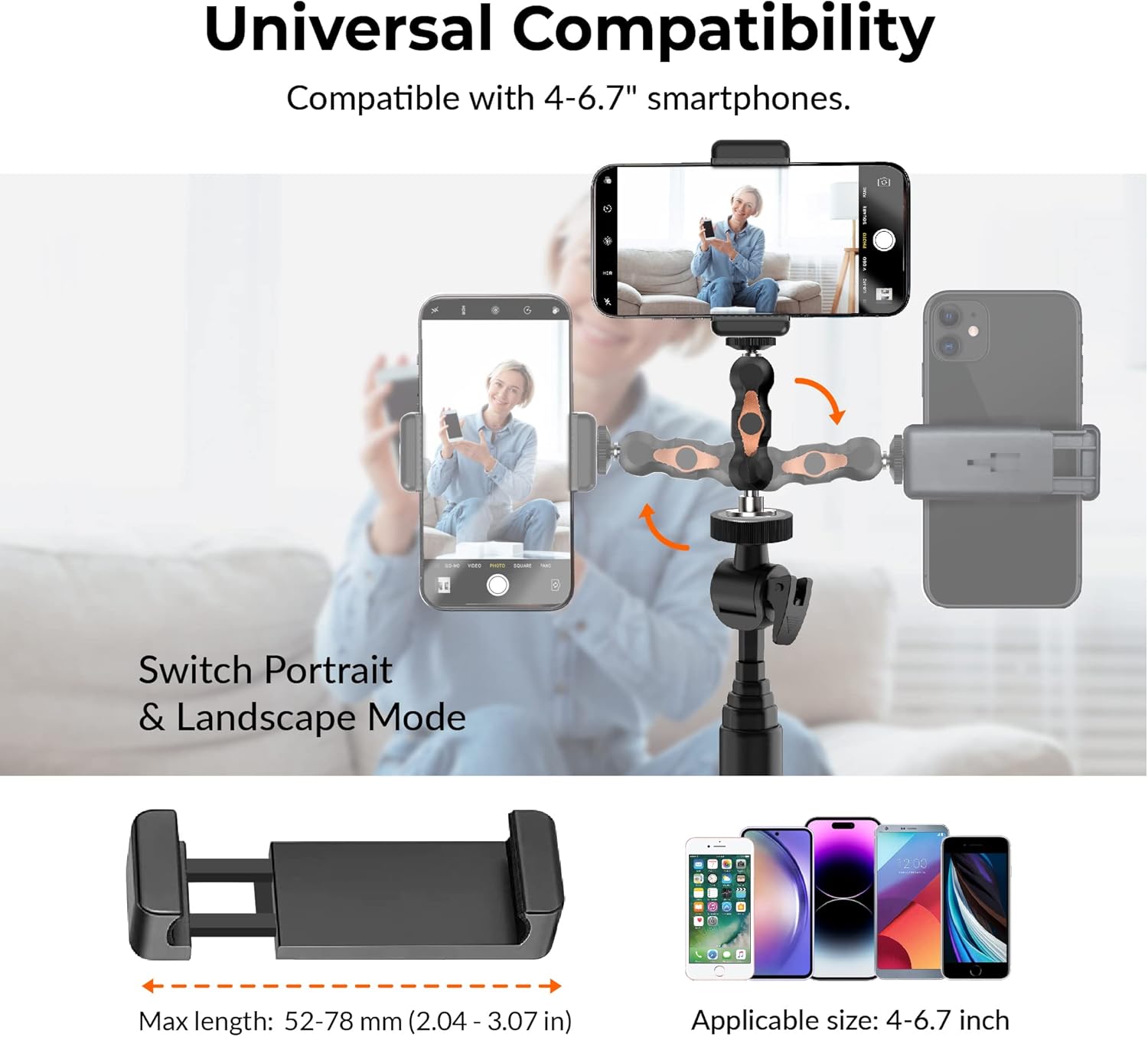 Brinno 3-in-1 Monopod, Phone & Action Camera Tripod, Clamp Mount, 360 Rotation & Universal Phone Holder for Mobile Phones & Action Cameras - ACC1100