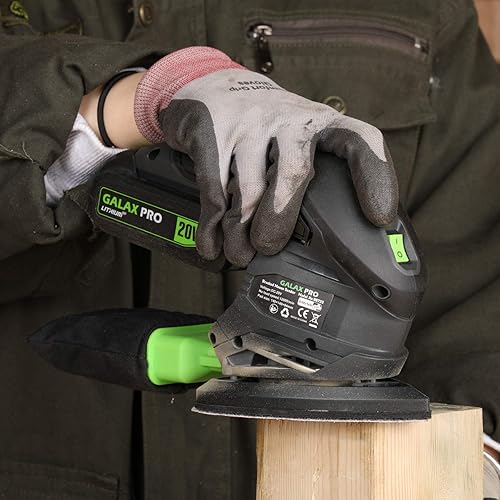 Vista 7 de GALAX PRO Lijadora de detalles inalámbrica de 20 V, 20 piezas de papel de lija, lijadoras de 12000 RPM con sistema de recolección de polvo