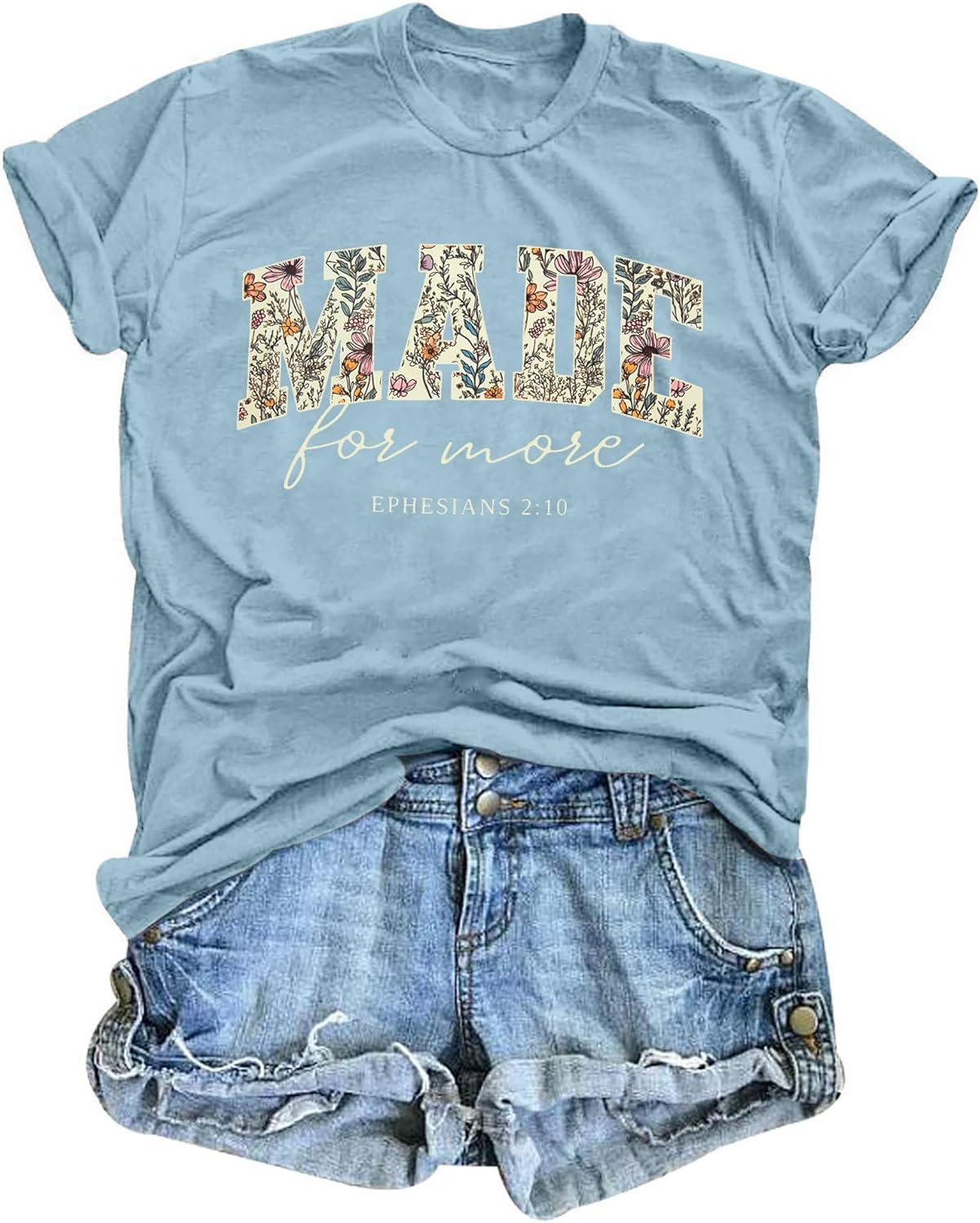 Made for More Christian Shirts for Women Inspirational Bible Verse T-Shirt Religious Faithful Short Sleeve Tee