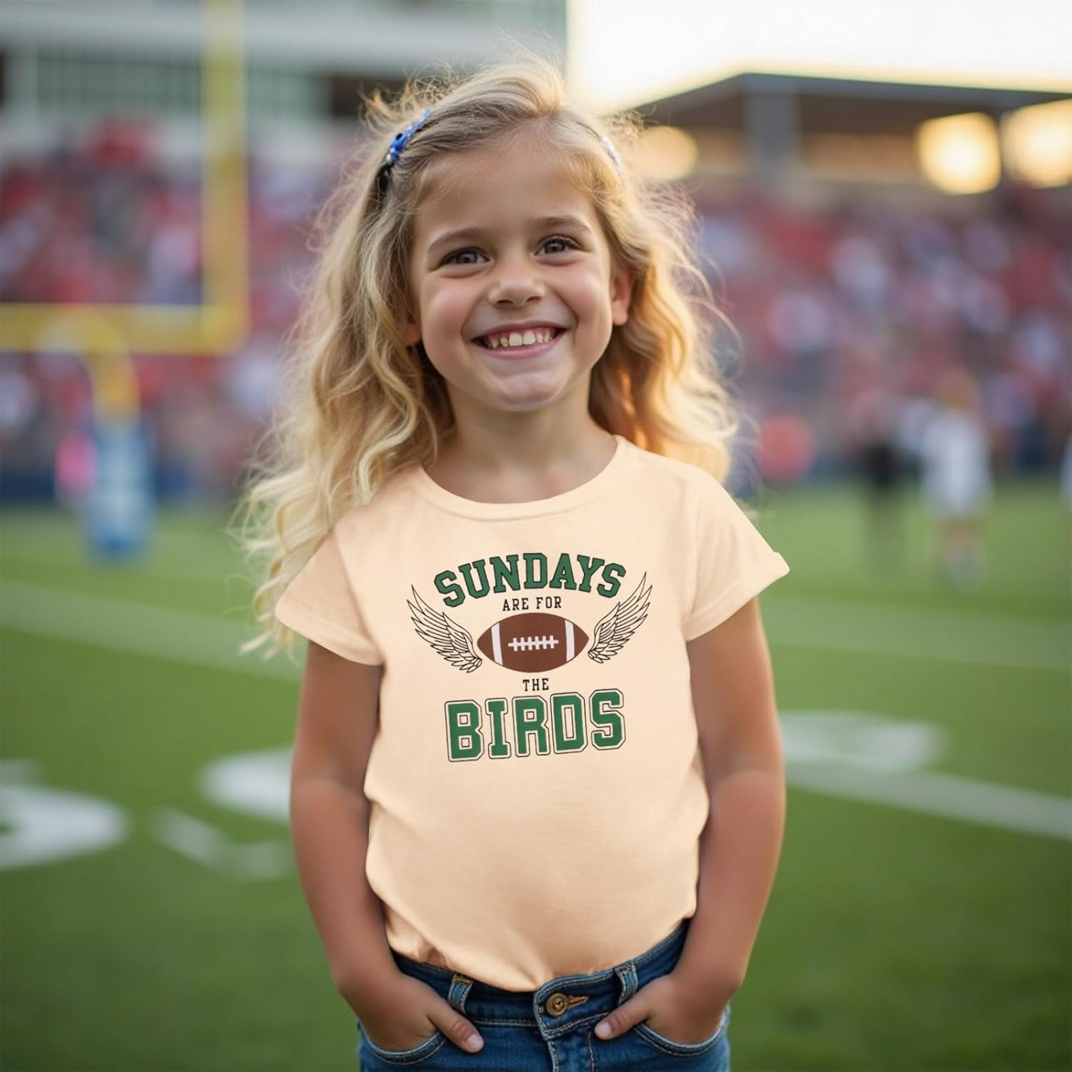 MODNTOGA Toddler Girl Boy Game Day Football Graphic Shirt Sundays for The Birds T-Shirt Kids Rugby Sports Fans Tee Tops - Image 2