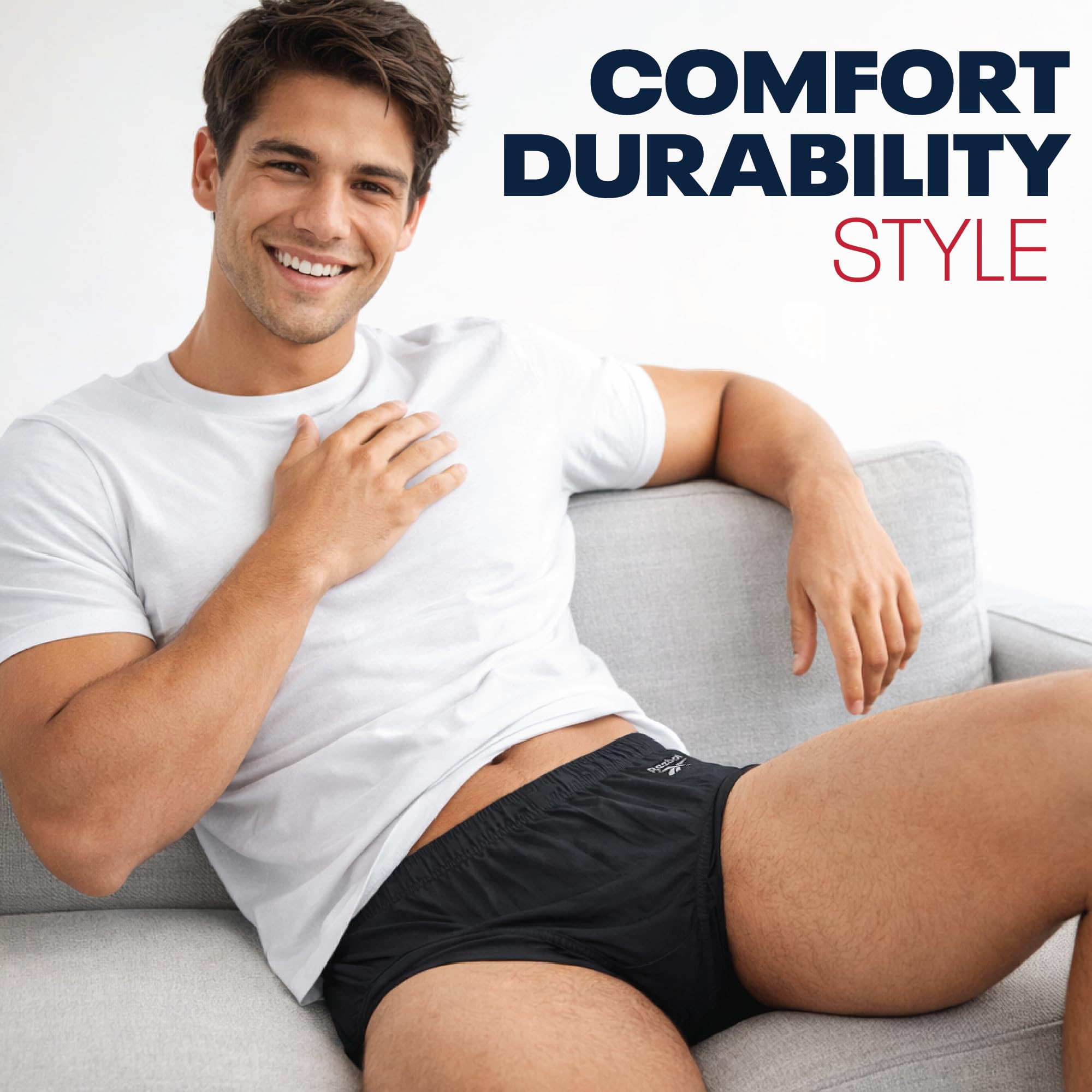 Reebok Calzoncillos para hombre de talle bajo (paquete de 5)