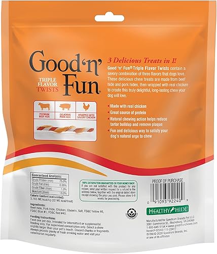 Vista 25 de Good 'N' Fun Masticables de triple sabor para perros, 22