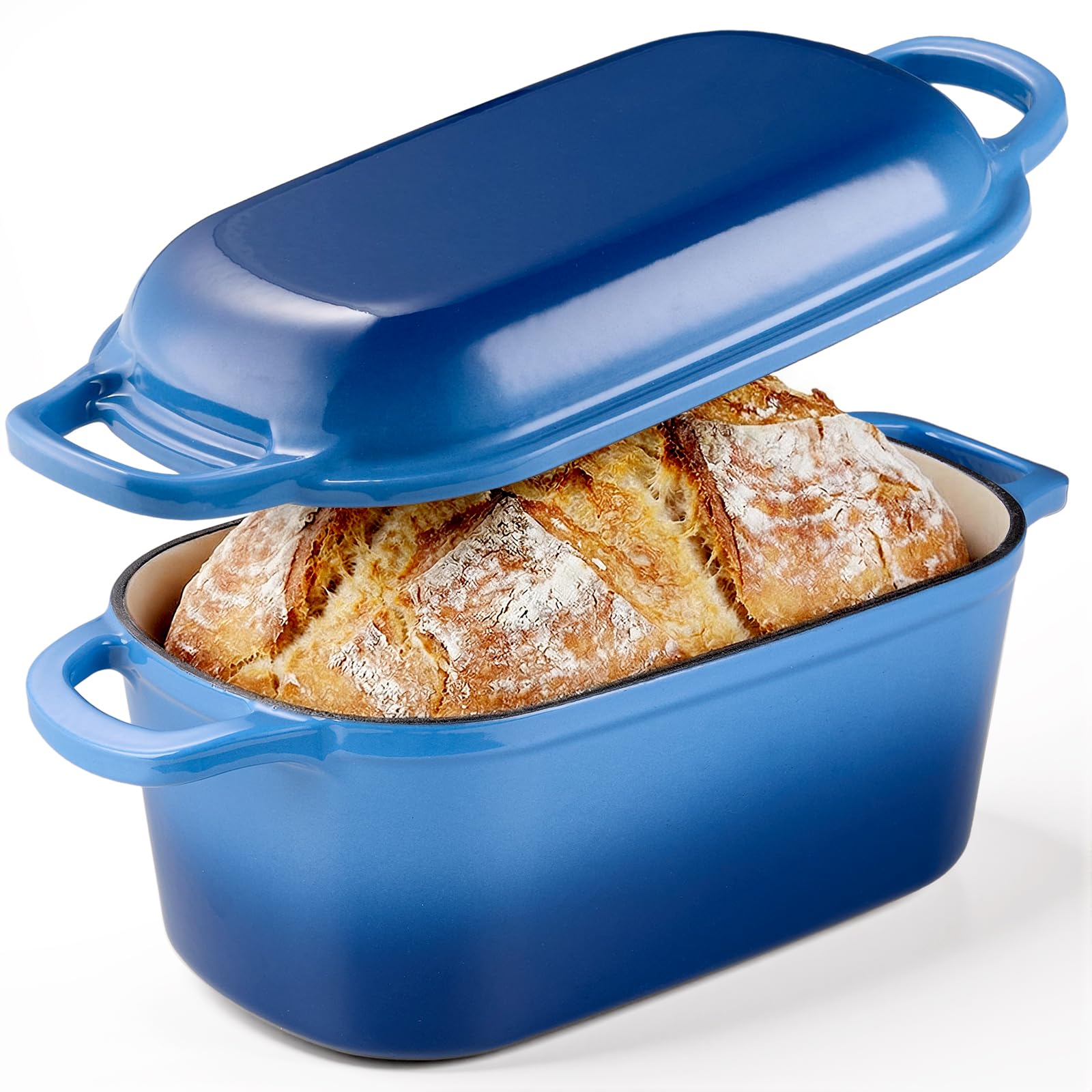Warmiehomy Pentola in ghisa per cuocere il pane, 3,8 l, con coperchio
