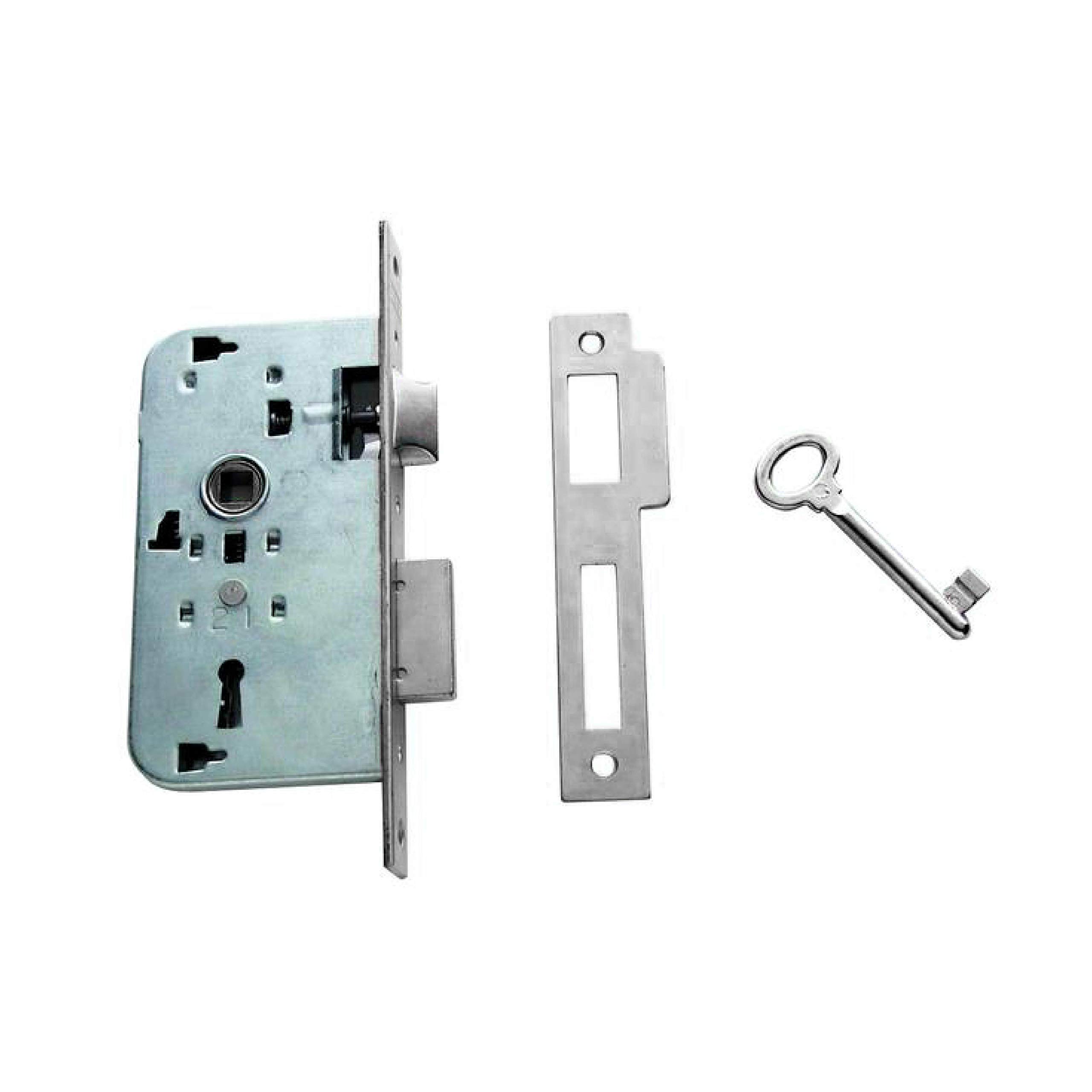 Tesa Assa Abloy200240HN Embossing Lock for Grey Wood Doors (Nickel Plated) Entry 40 mm 2002