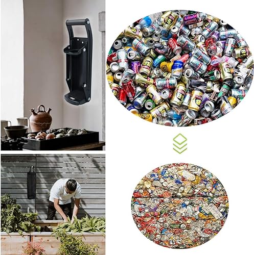 Miniatura 7 de Trituradora de latas de 16 onzas, trituradora de latas con abrelatas, trituradora de latas de aluminio, trituradora de latas montada en la pared,