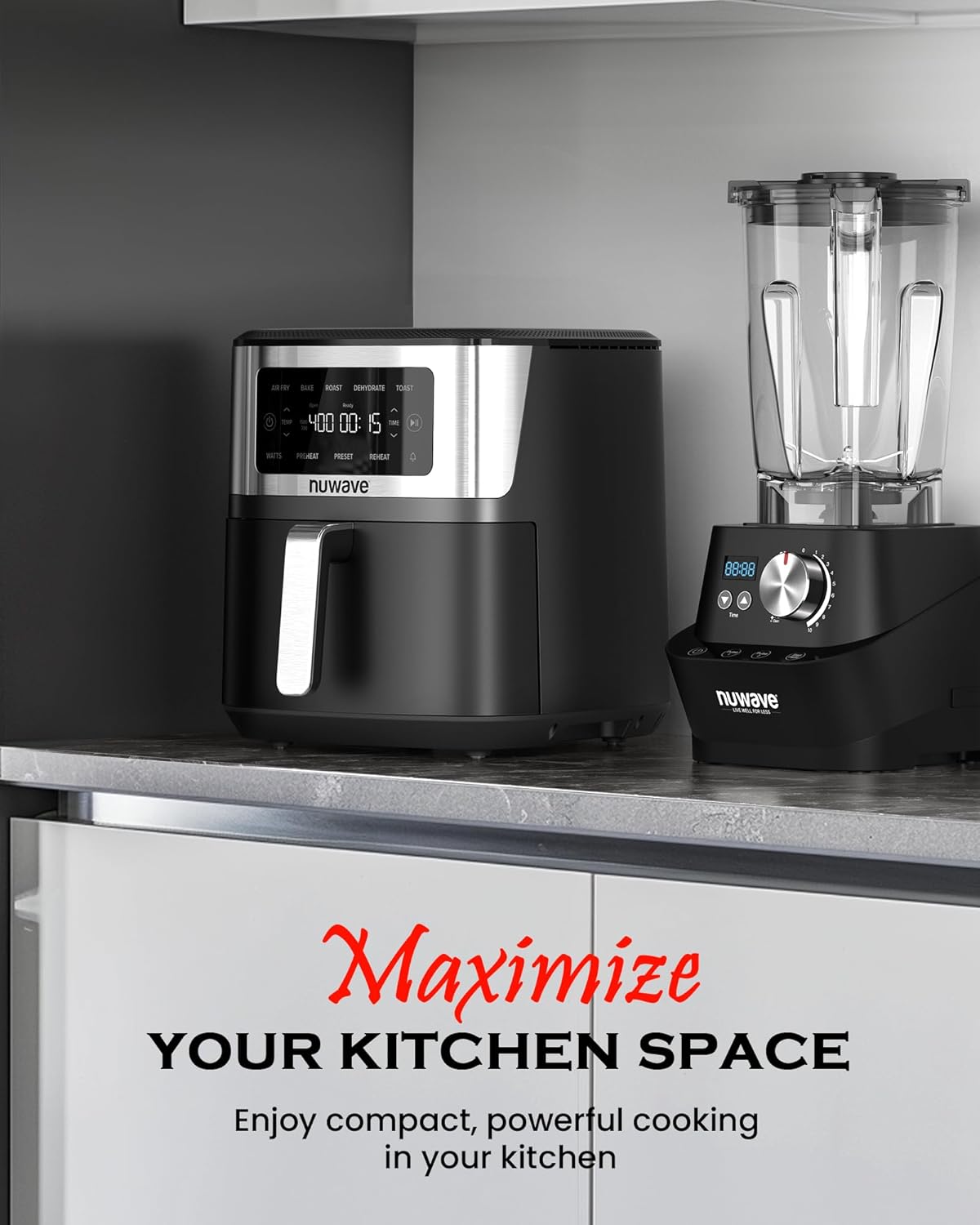 Nuwave Brio Plus 7-Qt Air Fryer basket being cleaned in a sink and placed in a dishwasher