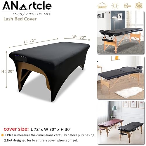 Miniatura 2 de ANartcle Funda de cama para pestañas, excelente funda protectora para mesa de pestañas o cama de masaje de 6 pies, sábanas de pestañas, funda de