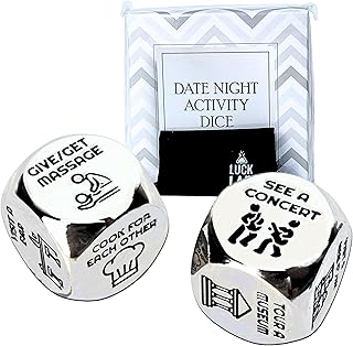 Luck Lab Date Night Dice - Activity Decider for Couples with Velvet Storage Bag (Date Night Activity Decider Dice)