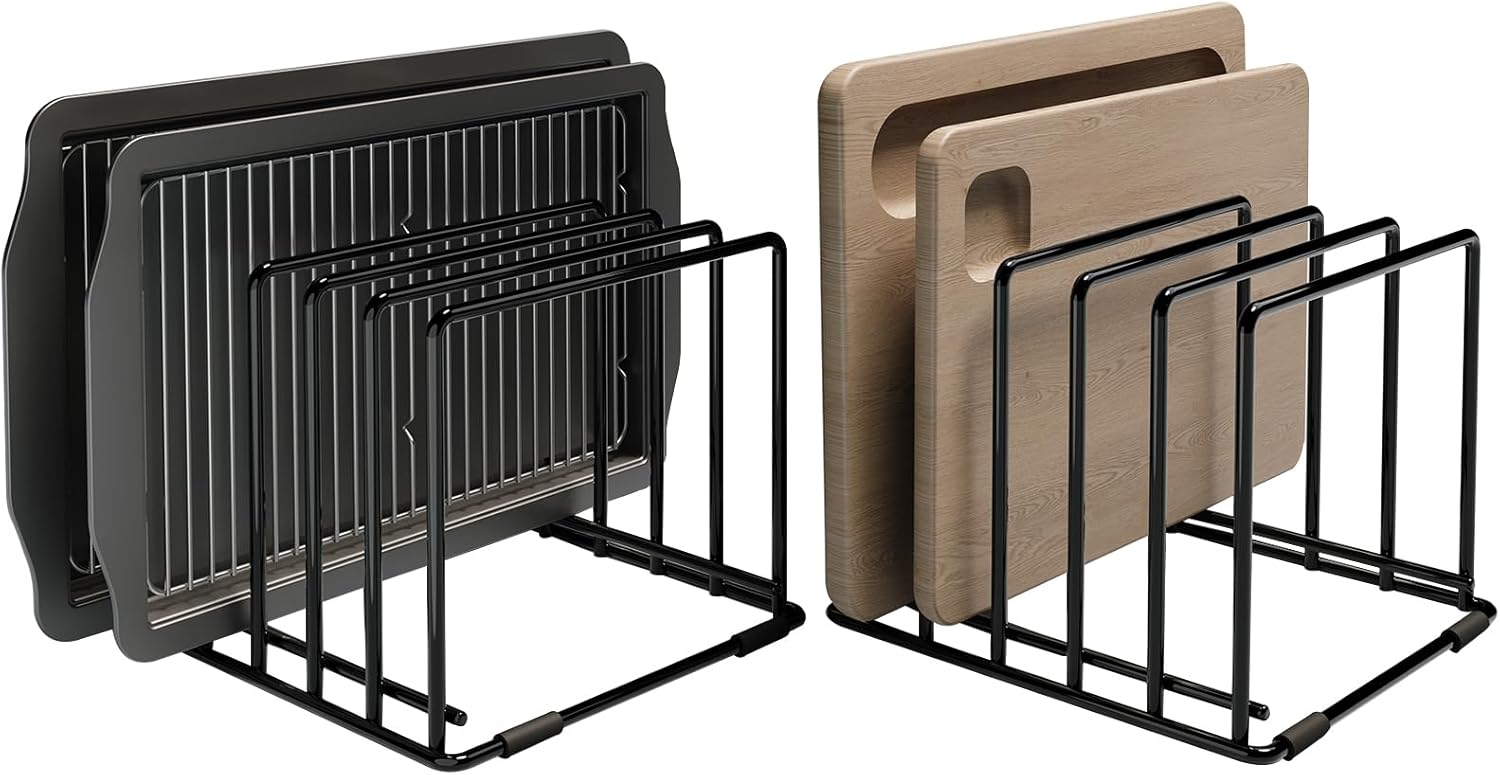 2-Pack Dish Rack & Cutting Board Organizer – 5-Tier Metal Rack for Cutting Boards, Bakeware, Trays – Space-Saving Kitchen Storage, Rust-Resistant Dish Organizer for Cabinets, Countertops & Pantry 2-Pack Dish Rack & Cutting Board Organizer – 5-Tier Metal Rack for Cutting Boards, Bakeware, Trays – Space-Saving Kitchen Storage, Rust-Resistant Dish Organizer for Cabinets, Countertops & Pantry