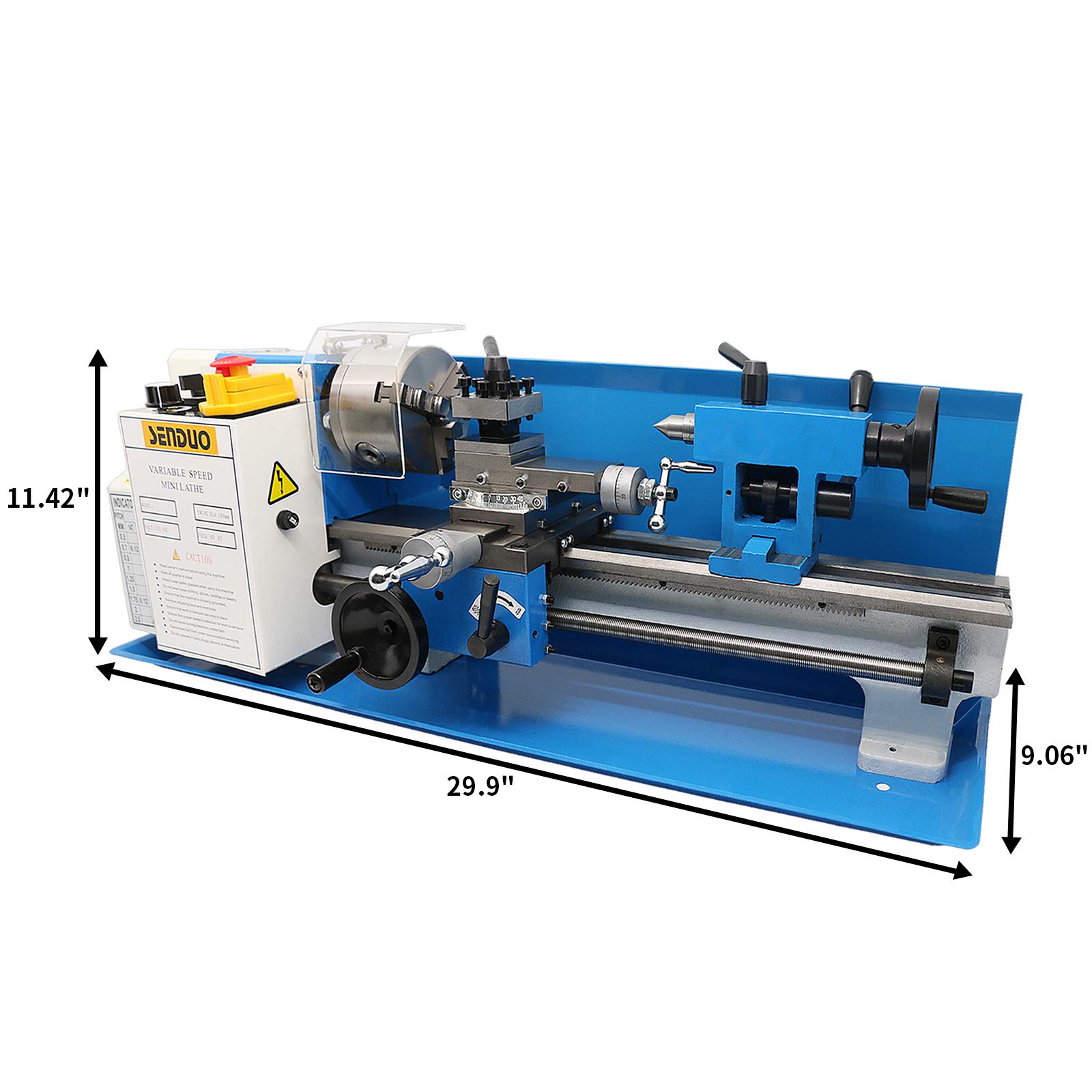 SENDUO Mini Lathe 7"X14",Metal Lathe Variable Speed 02500RPM,Mini