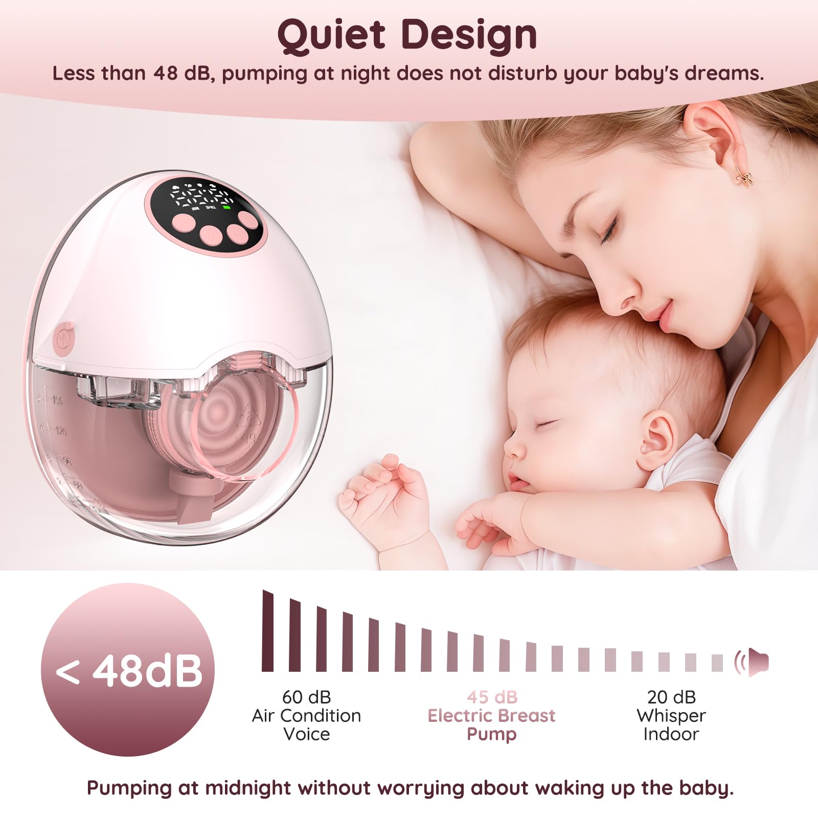 2Pack Hands Free Breast Pump - Wearable Breast Pumps with 4 Modes 12 Levels, Portable Breast Pumping for Work Travel Night with Leak-Proof DoubleFit Flange, Ideal for Breast Pump