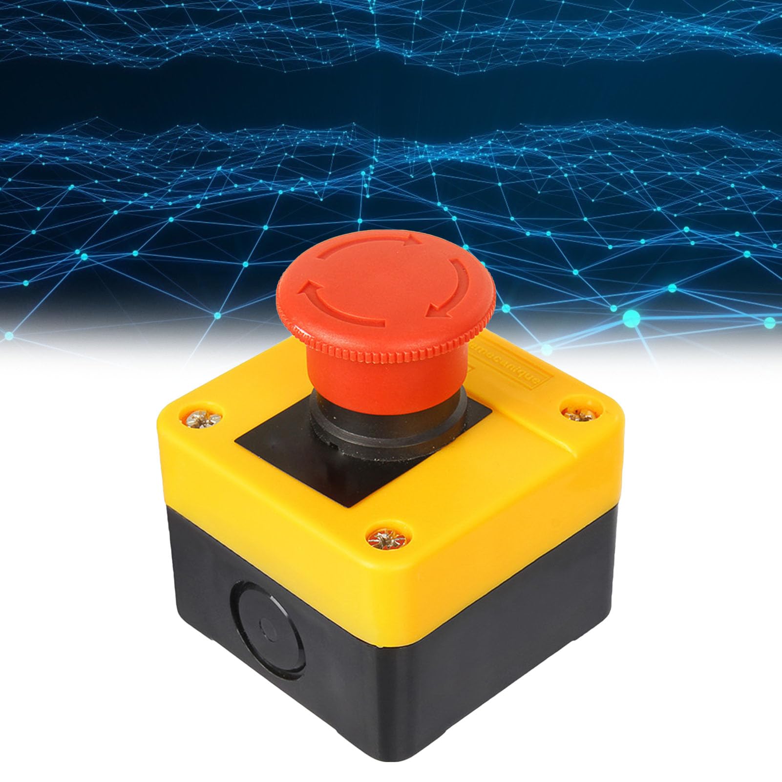 Emergency Stop Switch, IP65 Rated Push Button Set (1 Open 1 Closed)