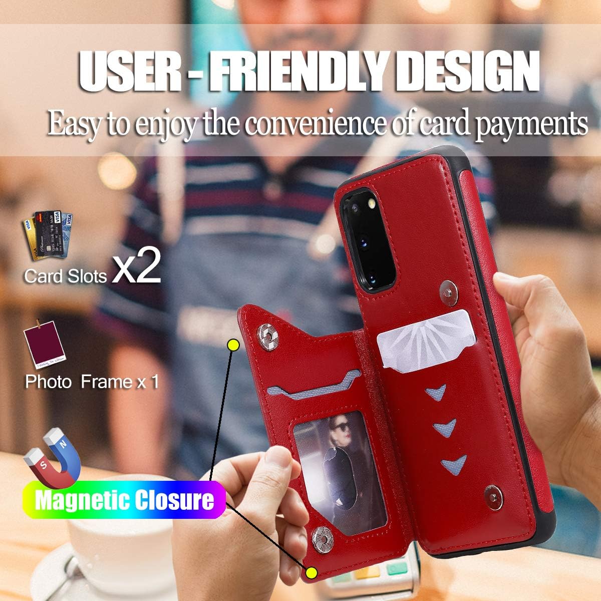 Vodico Samsung S20 Plus Case Wallet,Galaxy S20+ Case with Card Holder, Slim Protective Embossed Butterfly Leather Flip Folio Magnetic Closure Full Body Stand Phone Cover for Women/Girls (Red)