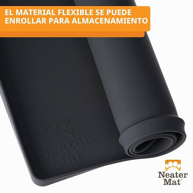 Foto 8 de 8 de Neater Pet Brands Neater Mat - Tapete de Silicona Impermeable para Cuencos para Mascotas, Protege los Suelos…