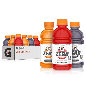 Gatorade G Zero Sports Drink Fruit Punch Orange Grape Variety Pack 12 Fl Oz Pack of 18