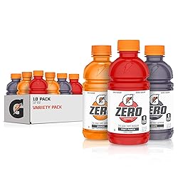 Gatorade G Zero Sports Drink, Fruit Punch, Orange, Grape Variety Pack, 12 Fl Oz (Pack of 18)