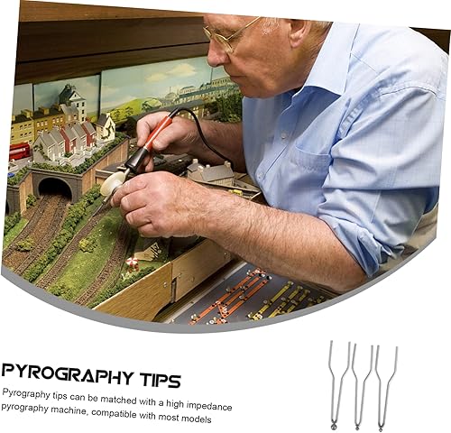 Miniatura 6 de OSALADI 12 puntas de pluma de pirógrafo, puntas de pluma de combustión de madera, puntas de alambre de pirografía, puntas de punteado, puntas de