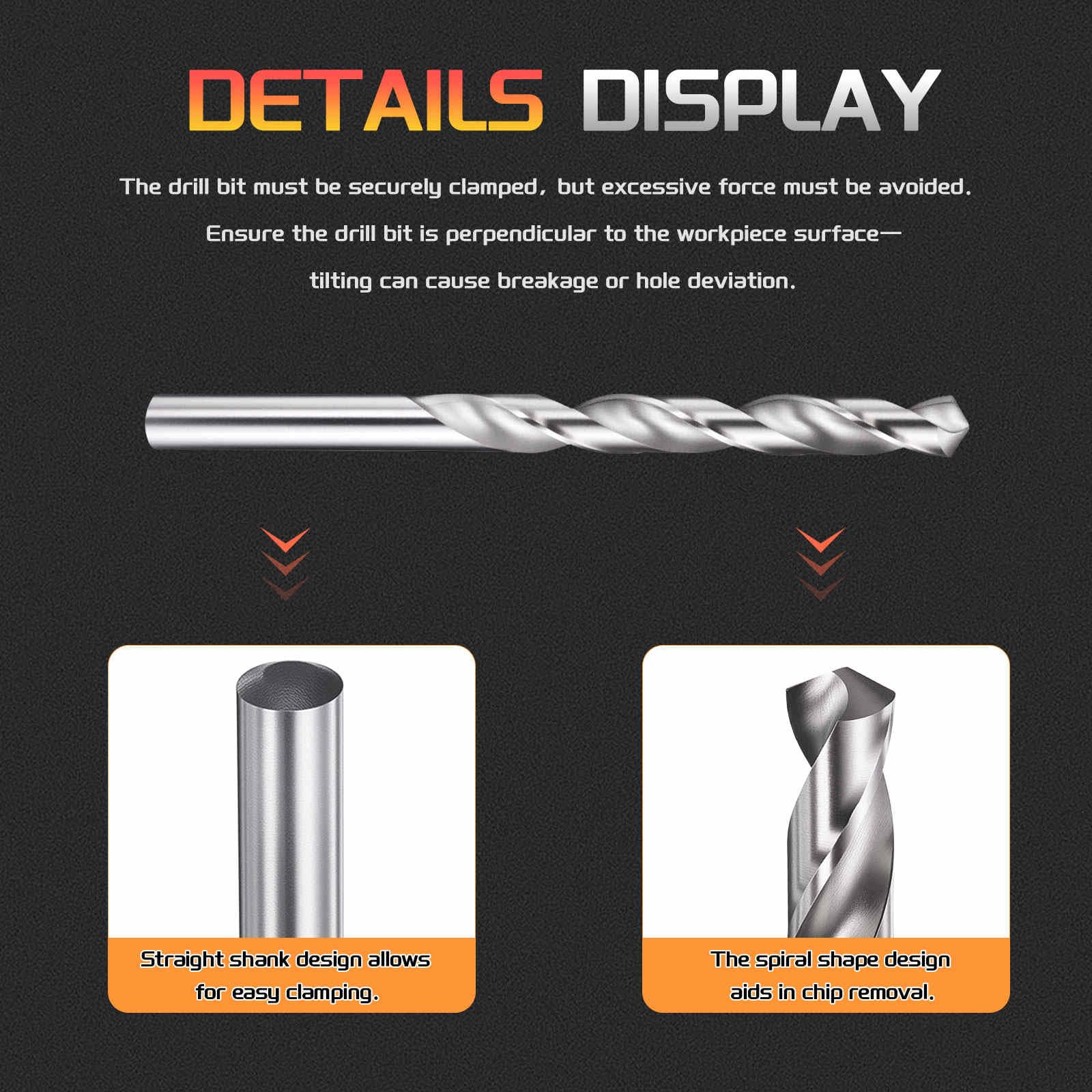 CoCud Drill Bit, 21/64" Cutting Diameter (8.334mm), 4241 HSS 118° Cutting Angle Uncoated Bright Versatile Jobber Bits - Image 3