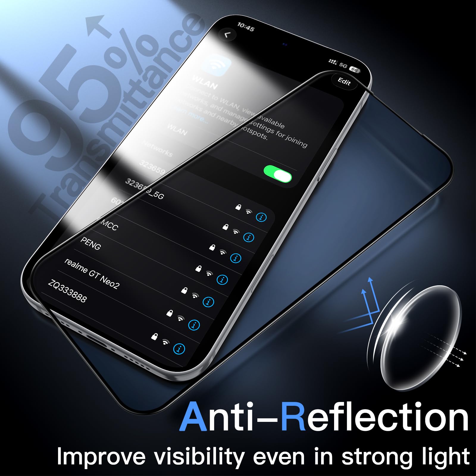 JETech para iPhone 18 Pro 9H+ AR Protector Pantalla con Borde Curvado Suave & Funda Ultra Slim de Fibra de Aramida Magnética Lote