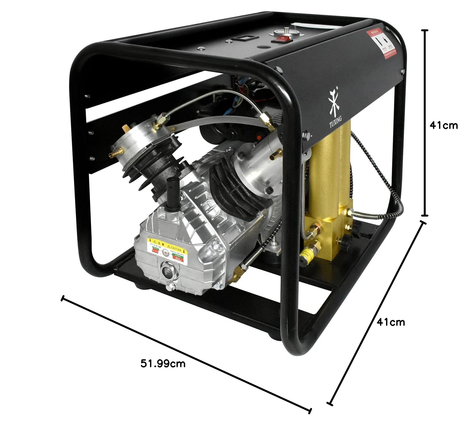 TUXING 4500Psi PCP-Luftkompressor, eingebauter zweistufiger Filter mit Wasser-Öl-Abscheider, Auto-Stopp-Version, zum Laden von Paintball-/Tauchflaschen, 220 V (TXEDM042)