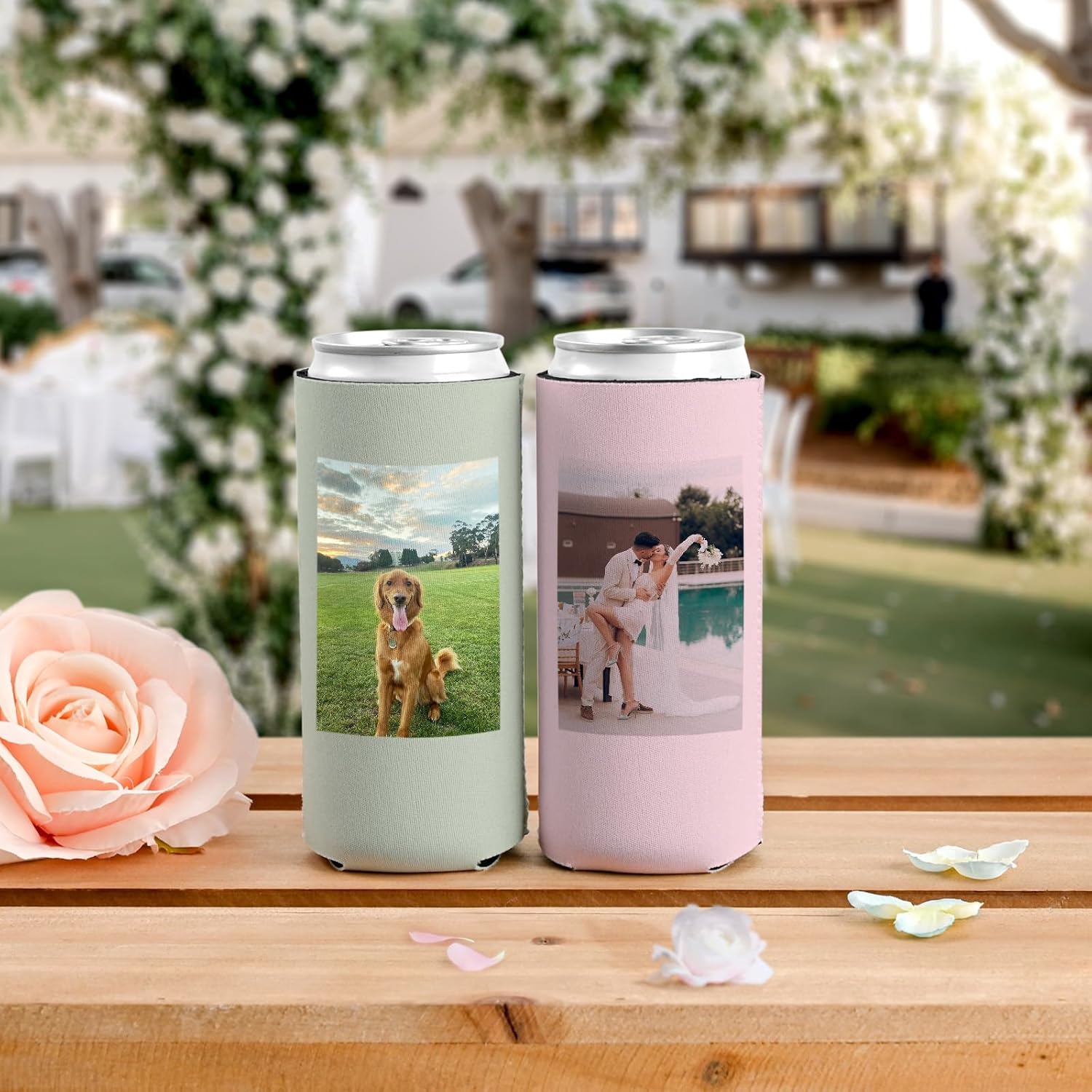 36 Pack BooziesKoozies Bulk Custom Neoprene Slim Can Cooler Sleeves - Insulated Collapsible Drink Holders with Logo for Wedding Favors, Fishing, Picnics (36, Slim Can Coolers) - Image 5