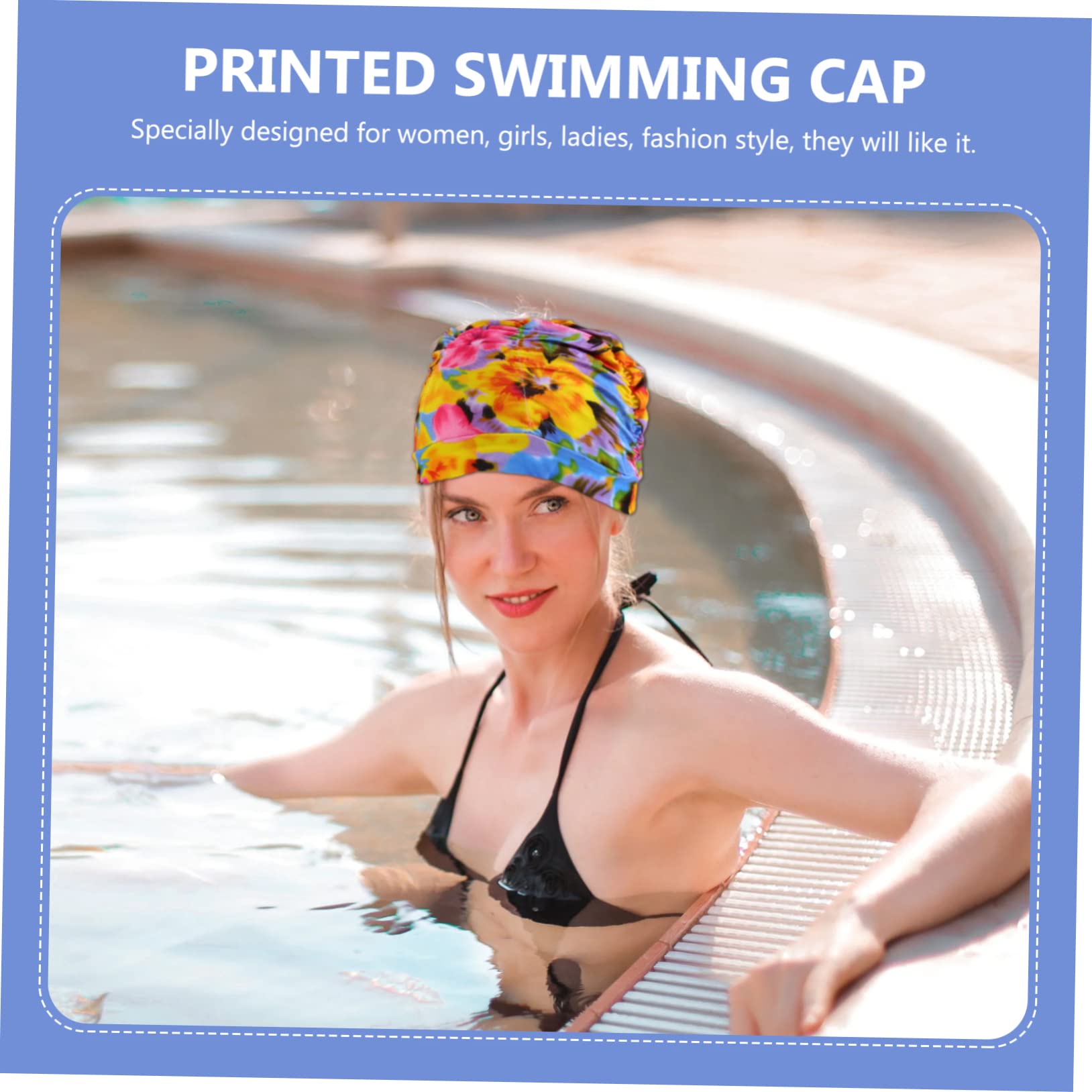 BESPORTBLE Set di 6 Cuffie da Nuoto Impermeabili Stampa Floreale in Nylon, Fit Confortevole per Adulti, Perfette come Accessori Piscina per Creare Un'atmosfera Estiva