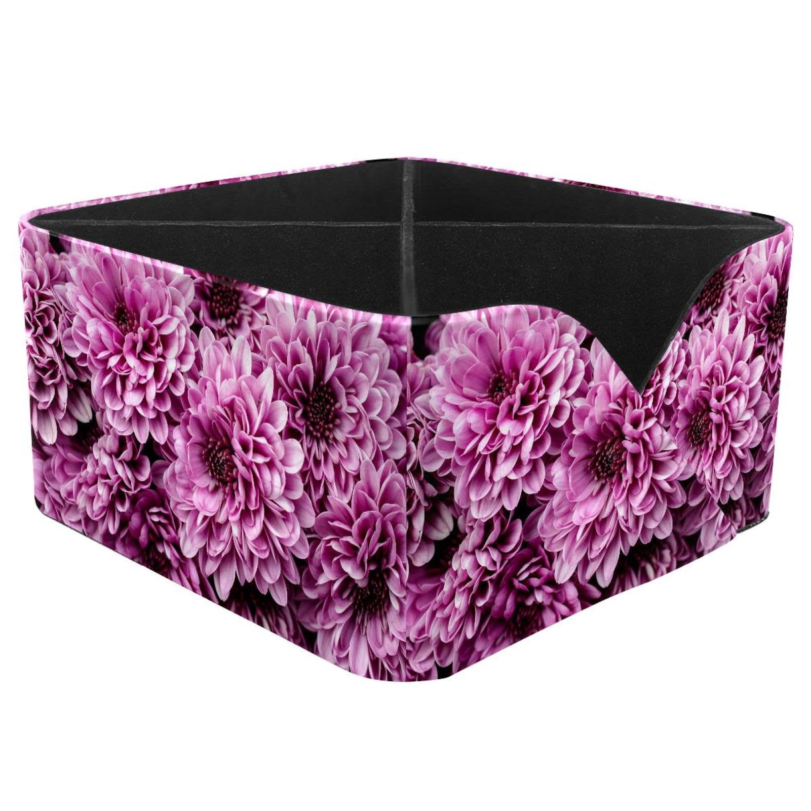 KengjuTesu Chrysanthemum Blossom Desktop Organizer Pen Holder, Rectangular Pencil Cup for Office, Study and Makeup Stations