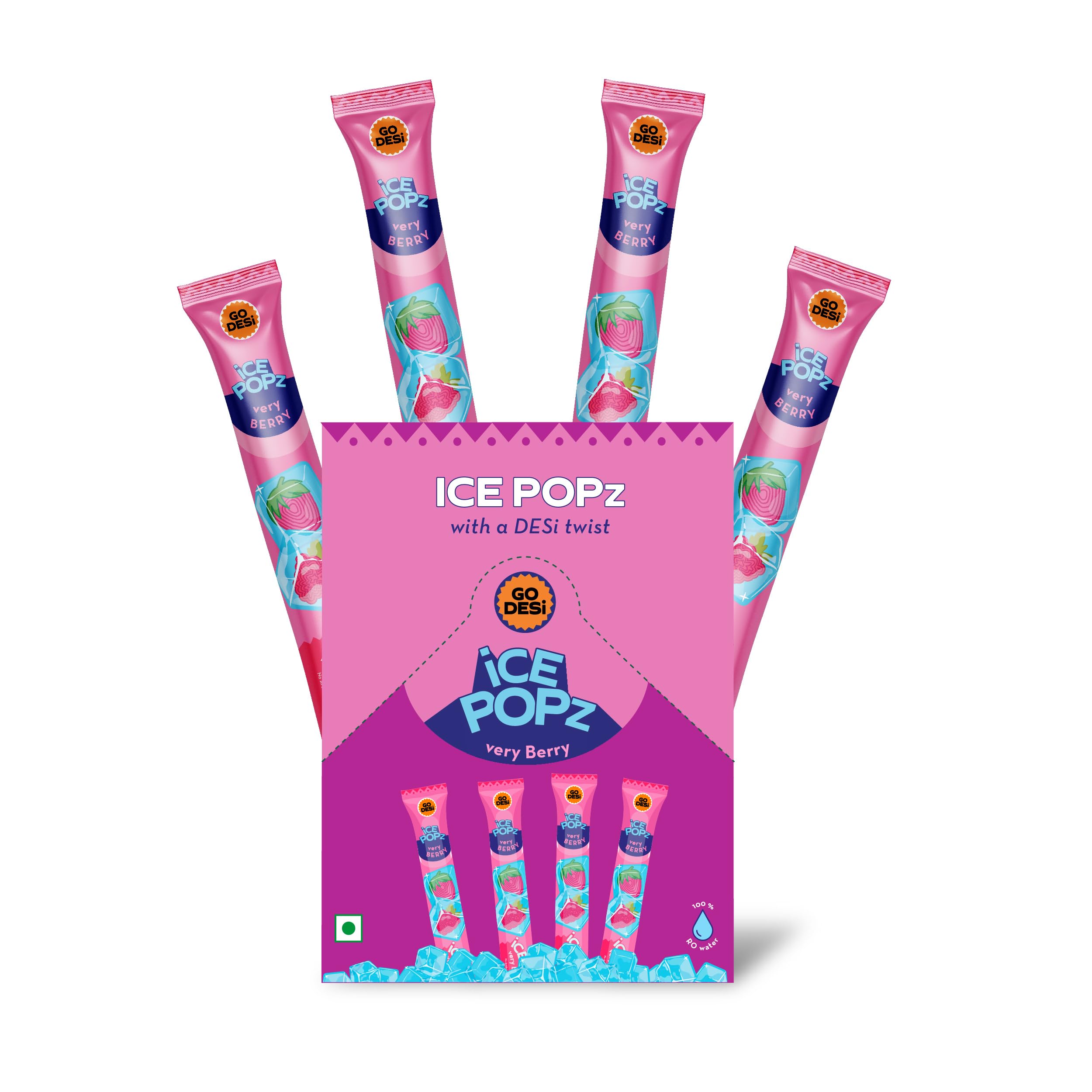 GO DESi Ice Popz, Very Berry, Pack of 24 x 35 ml each, Fruit Ice Popsicles, Ice Pops (B0D7C6CD5X) Amazon Price History, Amazon Price Tracker
