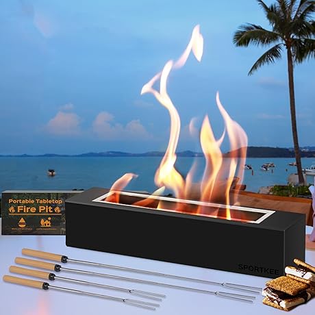 Danya B. 11-Inch Indoor/Outdoor Portable Tabletop Fire Pit, Mini 18" Table Top...