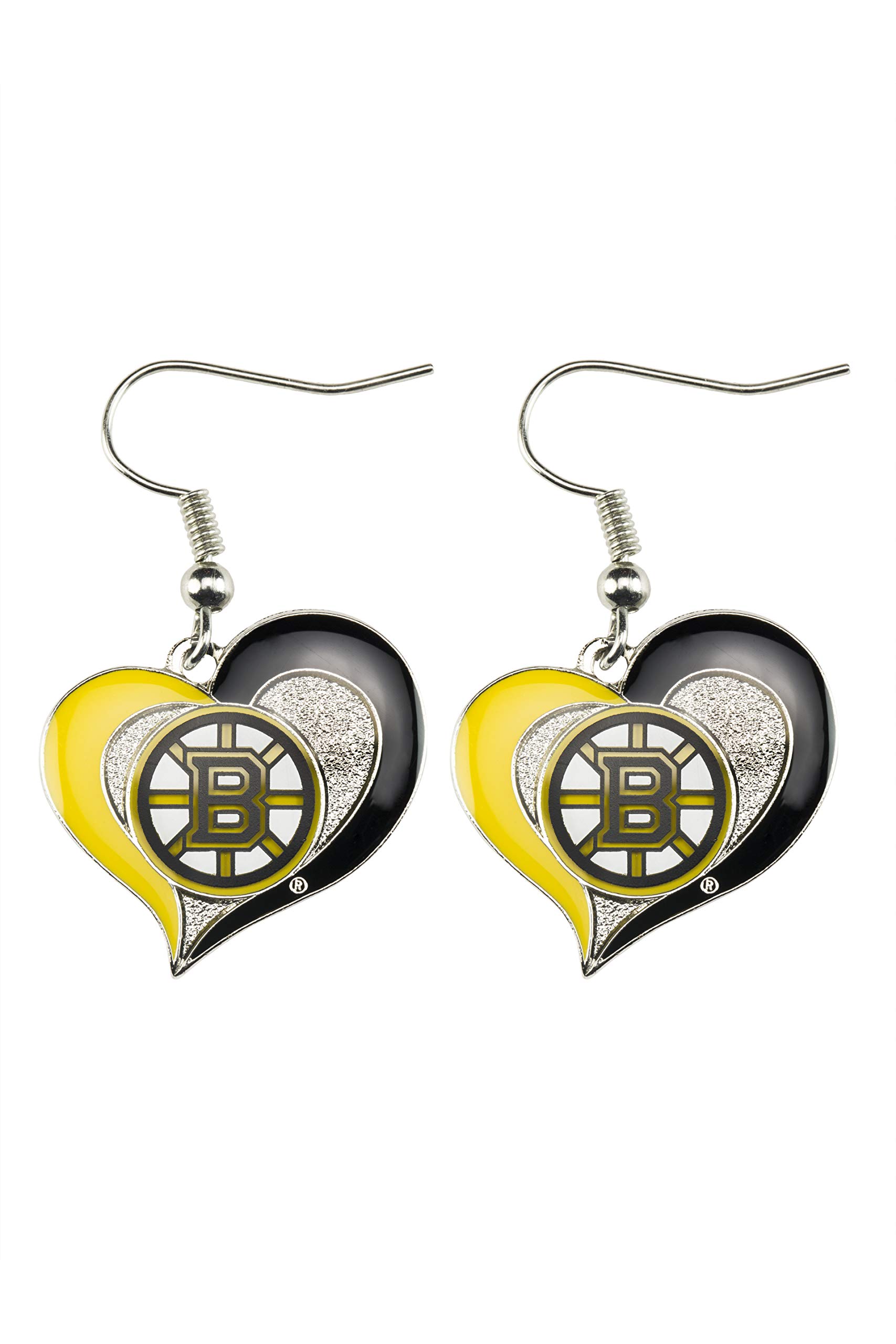 aminco NHL womens Swirl Heart Earrings